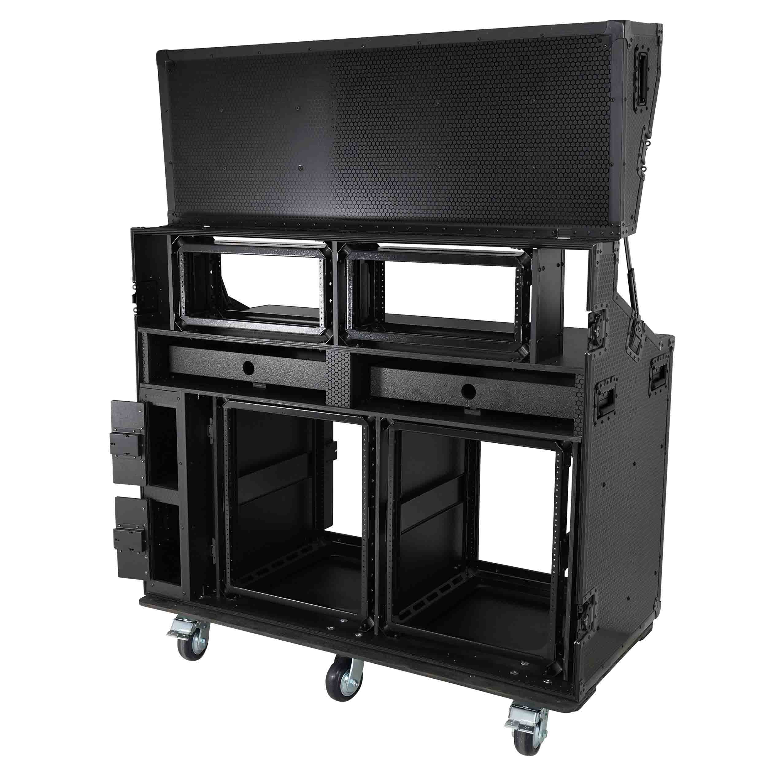 ProX XS-SLAM2X12U4U PRADO Mobile AV Workstation Case with Slam Doors and 2x 12U, 2x 4U Racks by ProX Cases
