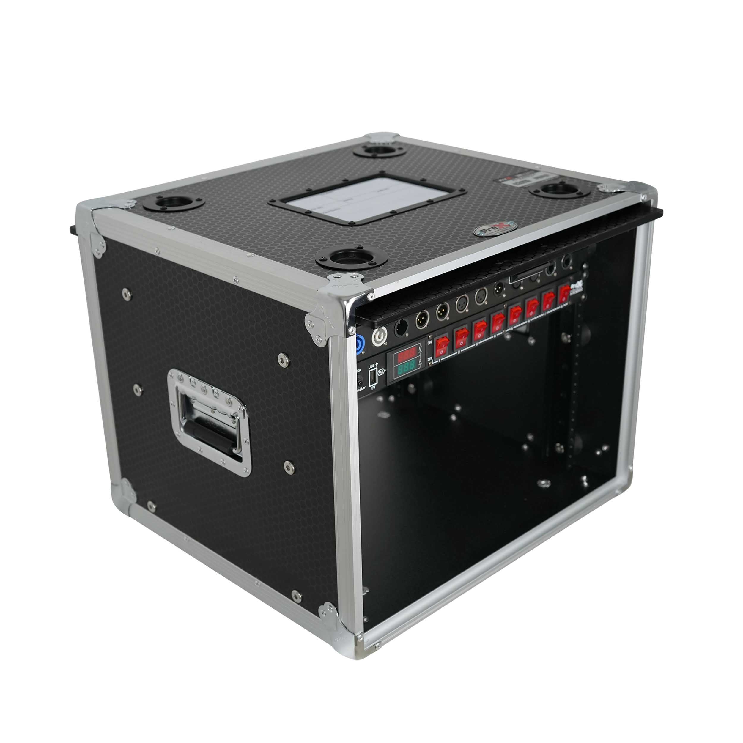 ProX XS-SLAM8U14 Vertical Shock-mount 8U Rack Case with Sliding Slam Doors - 14-inch Depth by ProX Cases