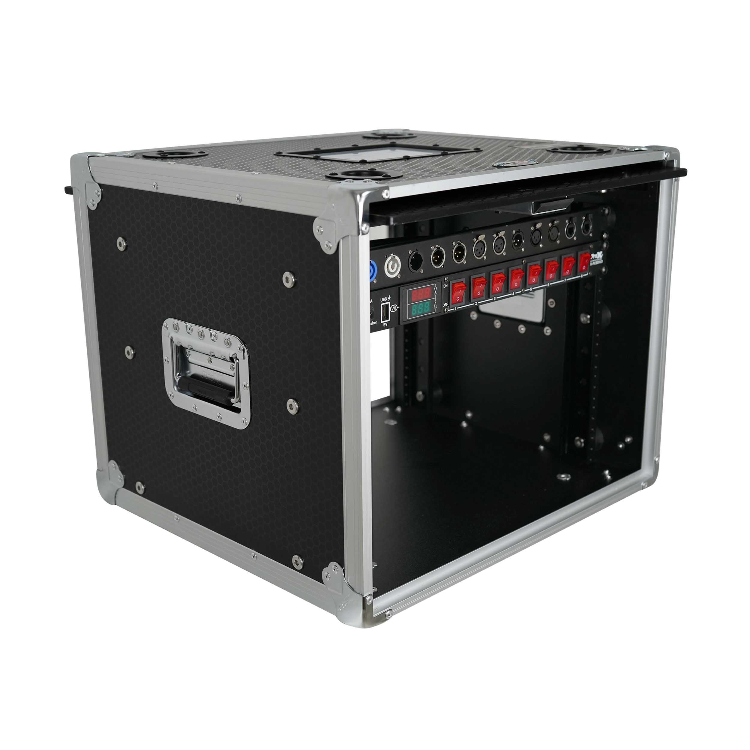 ProX XS-SLAM8U14 Vertical Shock-mount 8U Rack Case with Sliding Slam Doors - 14-inch Depth by ProX Cases