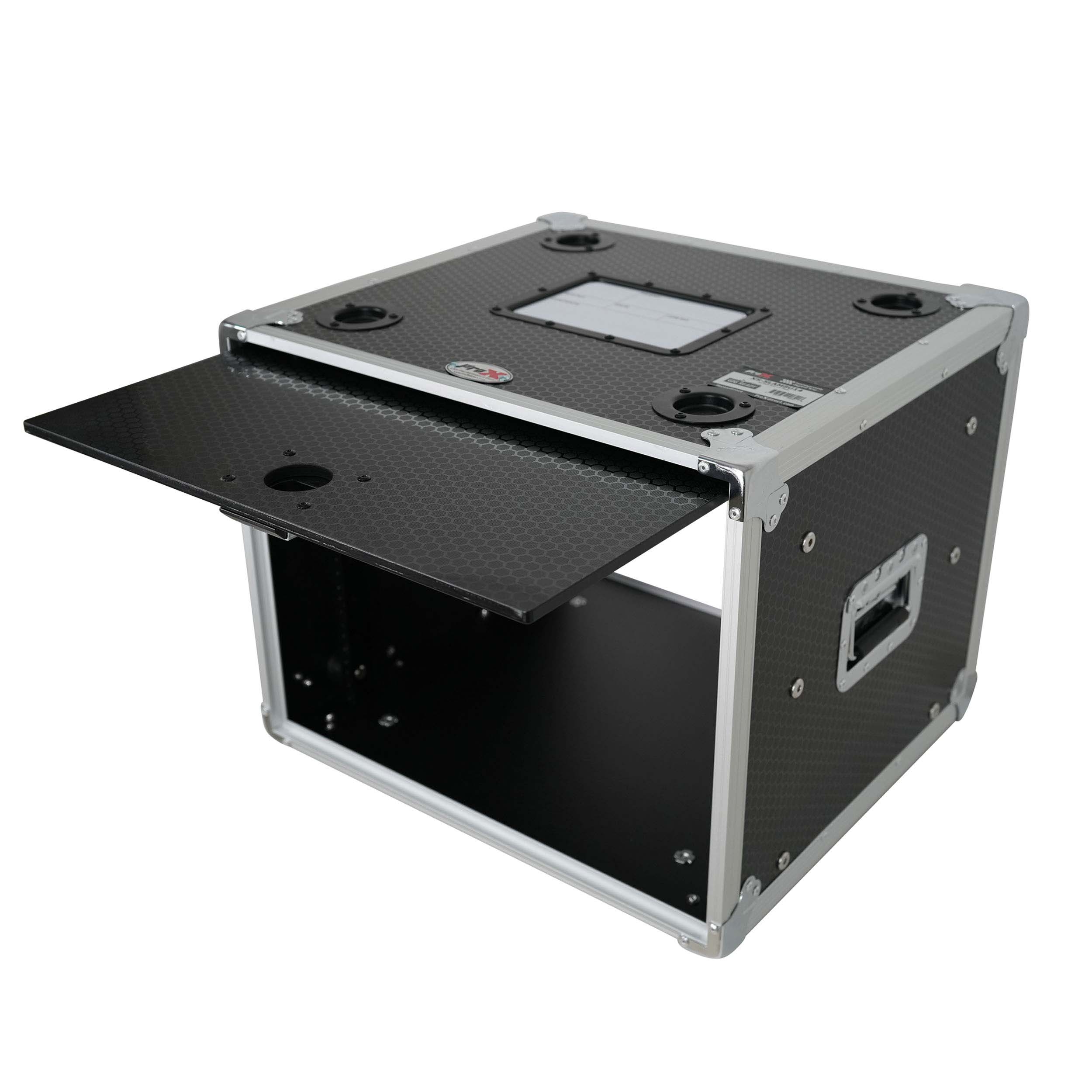 ProX XS-SLAM8U14 Vertical Shock-mount 8U Rack Case with Sliding Slam Doors - 14-inch Depth by ProX Cases