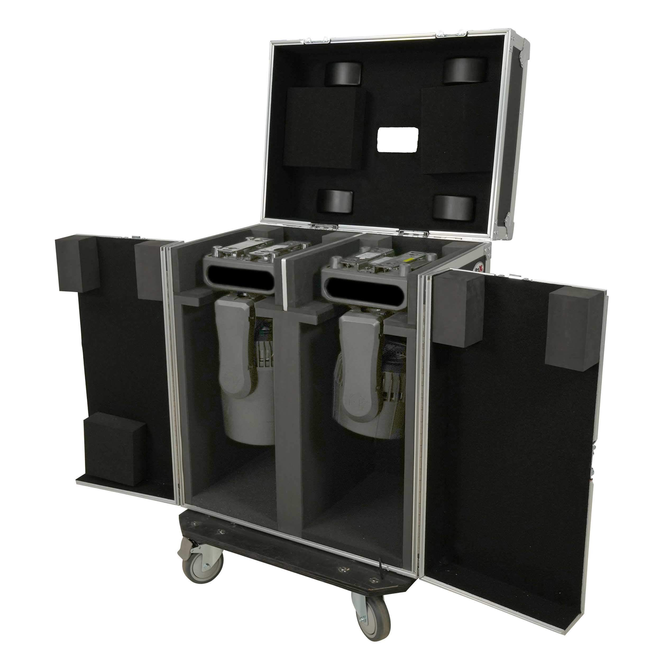 ProX XS-MH26WASHX2W Moving Head Lighting Road Case for 2x Wash Moving Heads with 3 Doors by ProX Cases