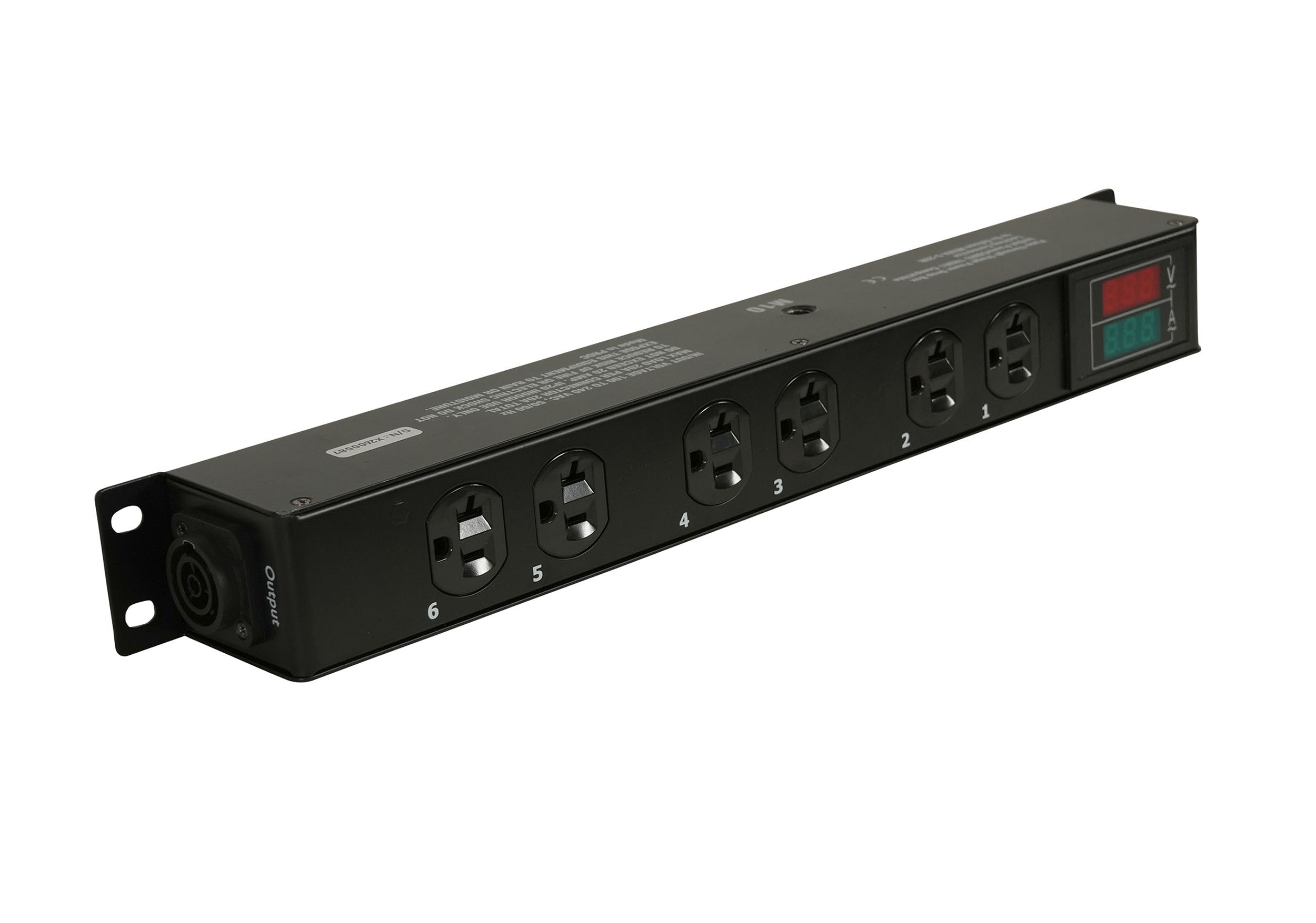 ProX X-PWEDLEDX6TARA 6-Outlet Edison NEMA 5-20R Power Distribution Box with True1 IN/OUT, LED Voltage by ProX Live Performance Gear