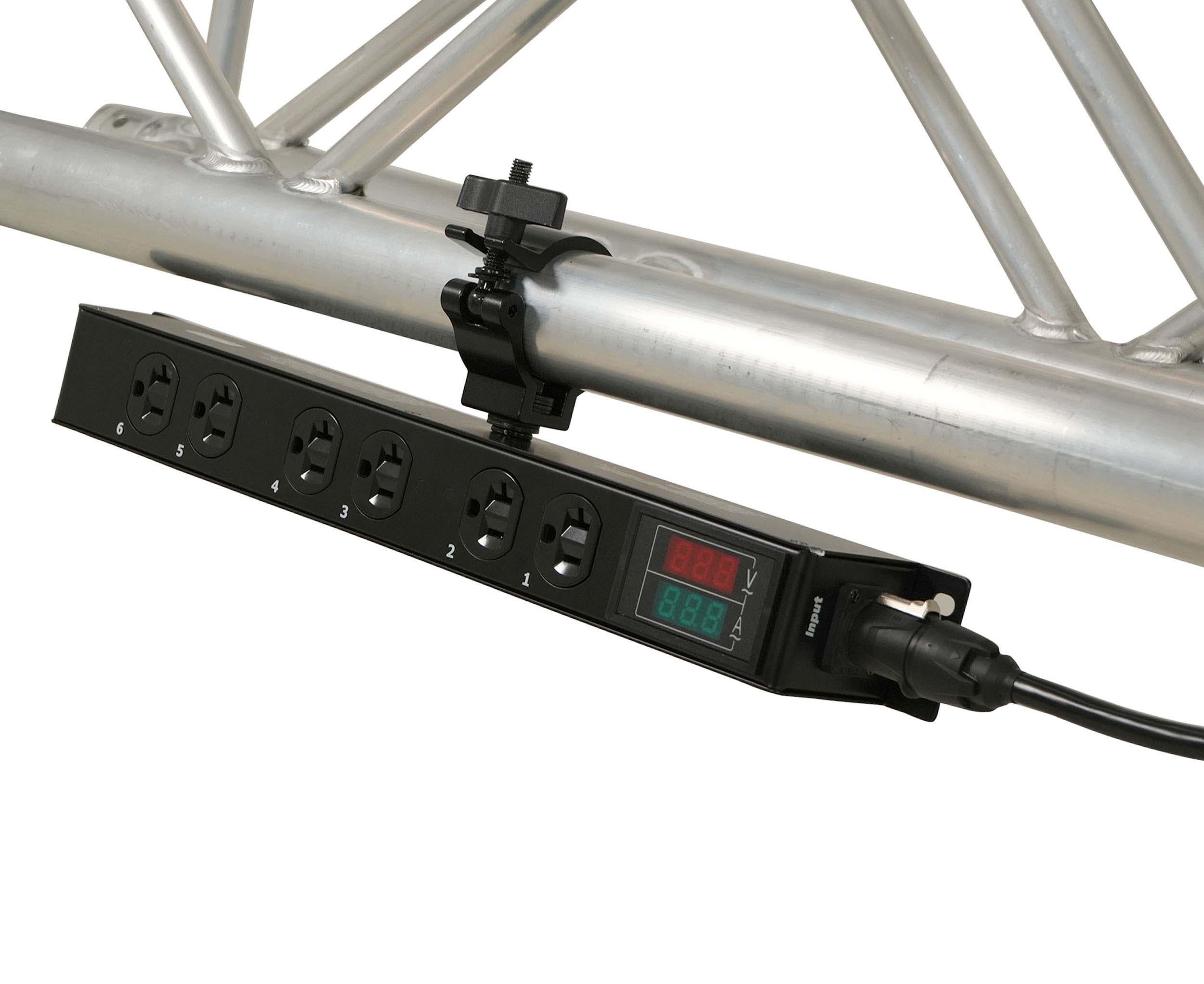 ProX X-PWEDLEDX6TARA 6-Outlet Edison NEMA 5-20R Power Distribution Box with True1 IN/OUT, LED Voltage by ProX Live Performance Gear