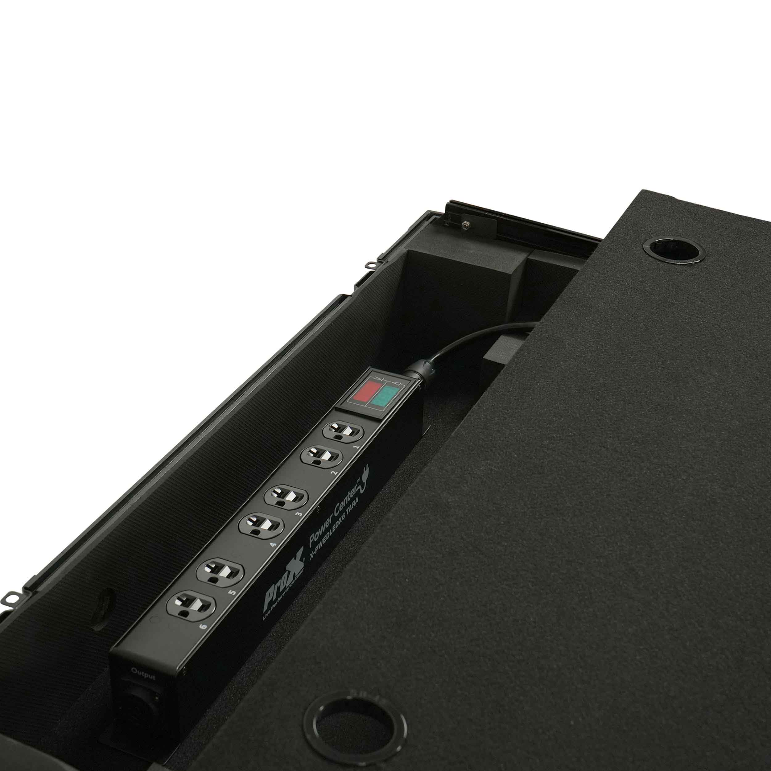 ProX X-PWEDLEDX6TARA 6-Outlet Edison NEMA 5-20R Power Distribution Box with True1 IN/OUT, LED Voltage by ProX Live Performance Gear