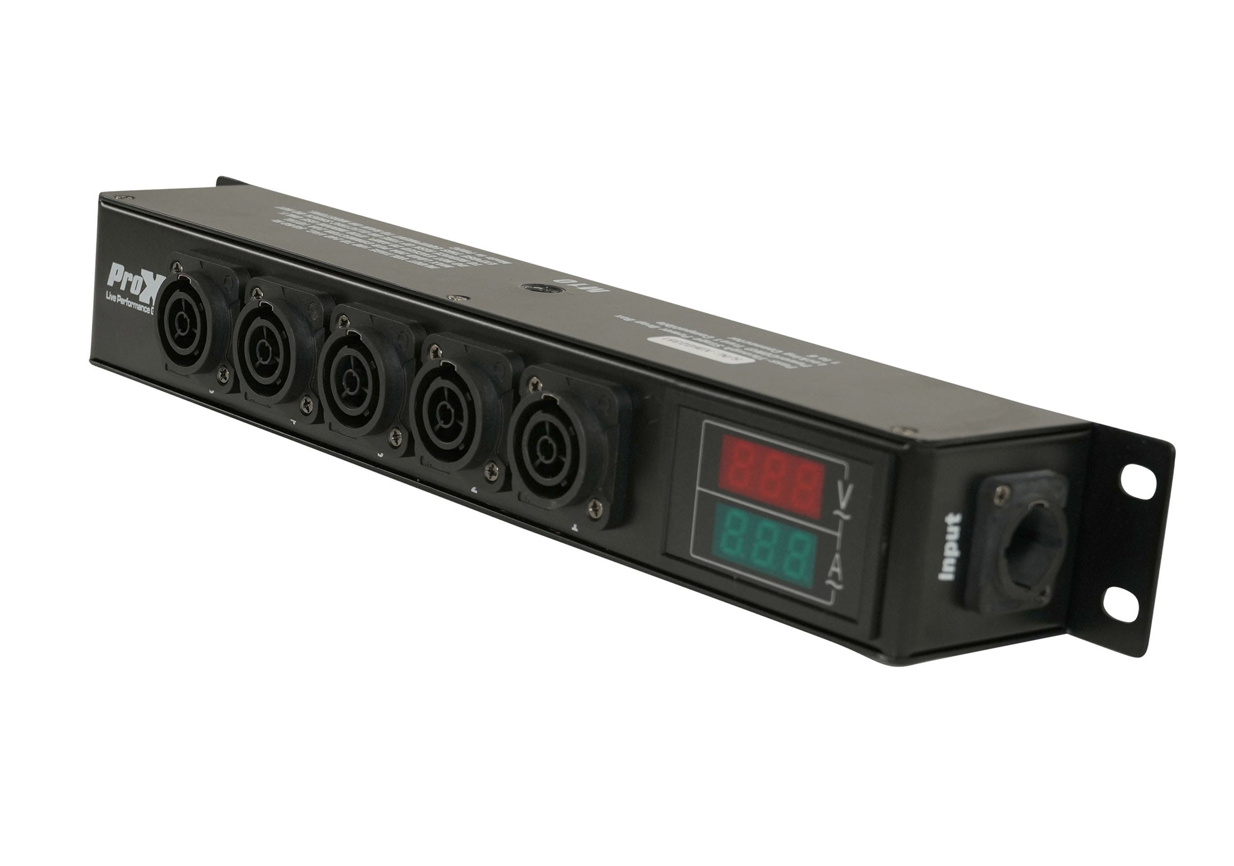 ProX X-PWTR1LEDX6DANA PowerCenter AC to 6X True1 Splitter Outputs with V and A Meter by ProX Live Performance Gear