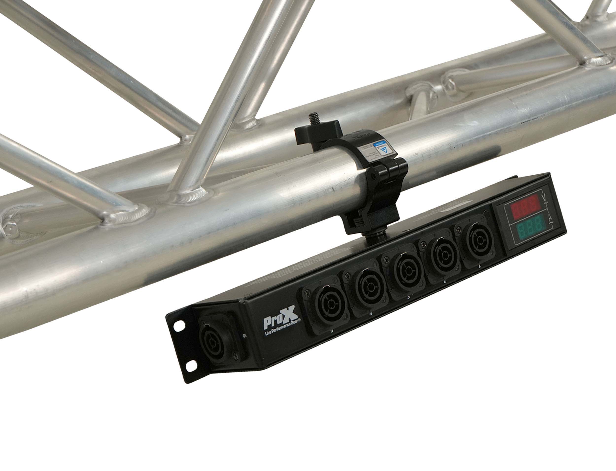 ProX X-PWTR1LEDX6DANA PowerCenter AC to 6X True1 Splitter Outputs with V and A Meter by ProX Live Performance Gear