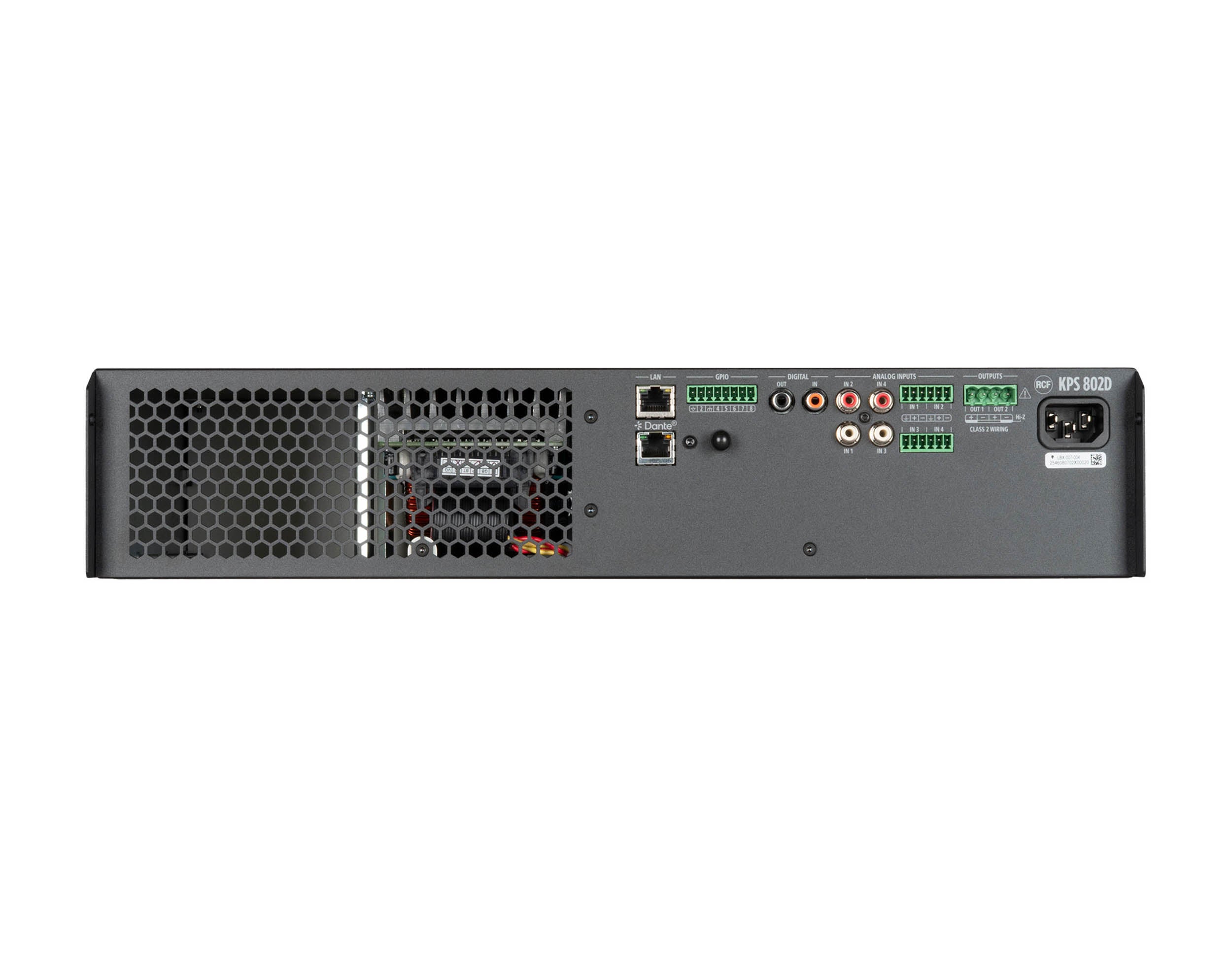 RCF KPS 802D Class D Power Amplifier with DSP and Dante - 2 x 800 W by RCF