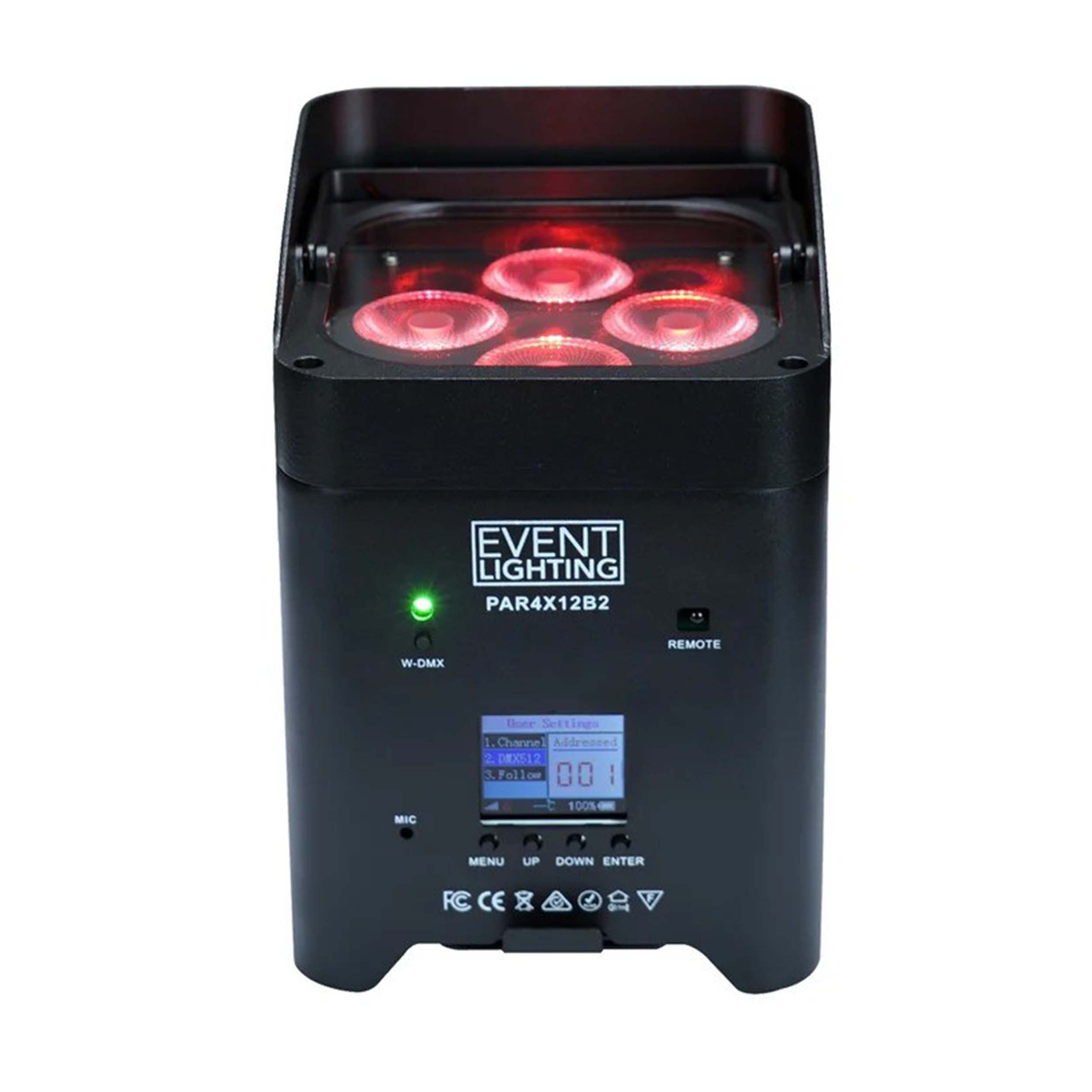 Antari PAR4X12B2 Battery Up light Par with Wireless DMX and IR Remote - 4x12W