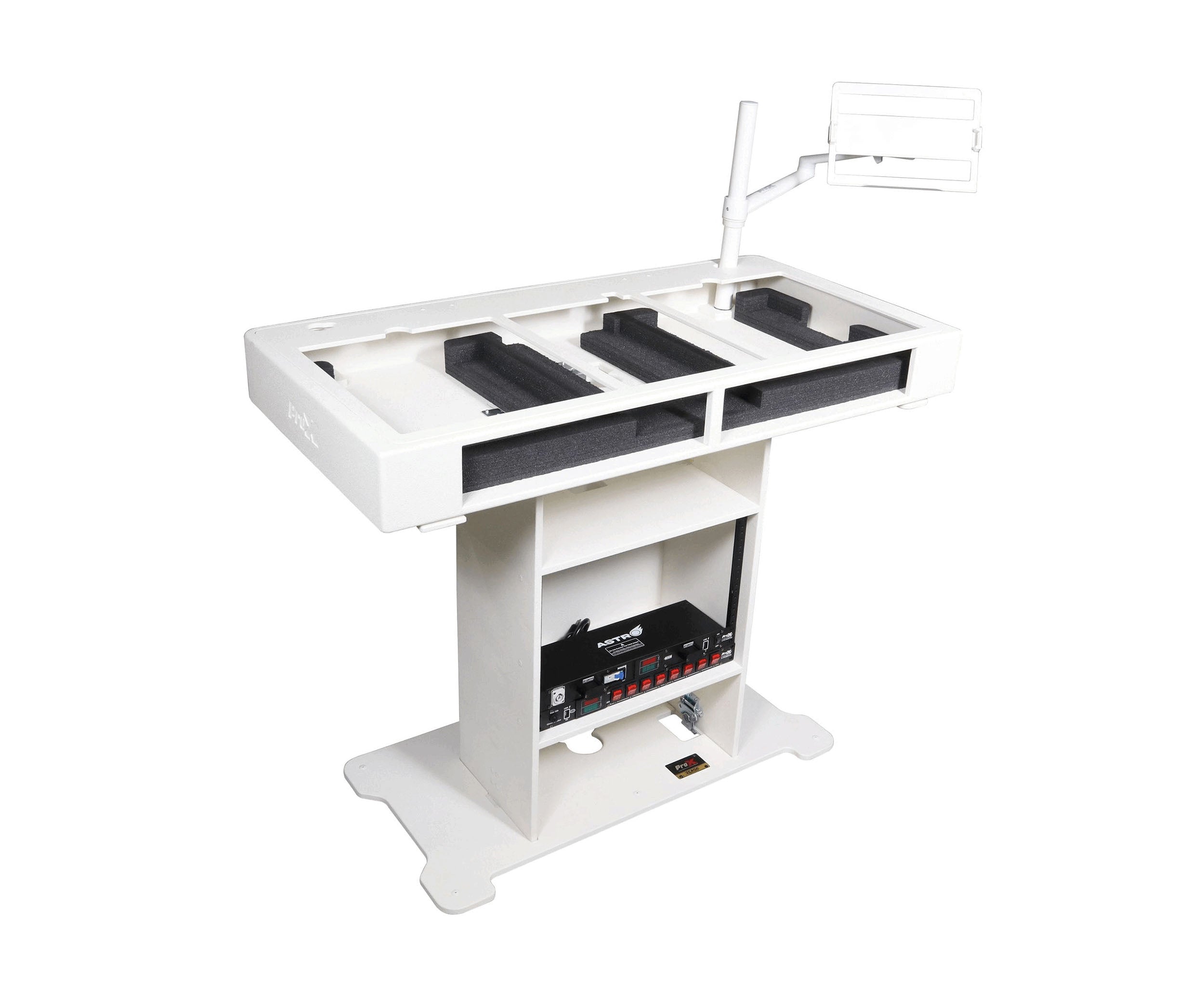 ProX XZF-DJXLCTW DJ Control Tower in White, with 2 Flight Case Fits (2x CDJ3000-A9) and (2x Rane12 -72) by ProX Cases