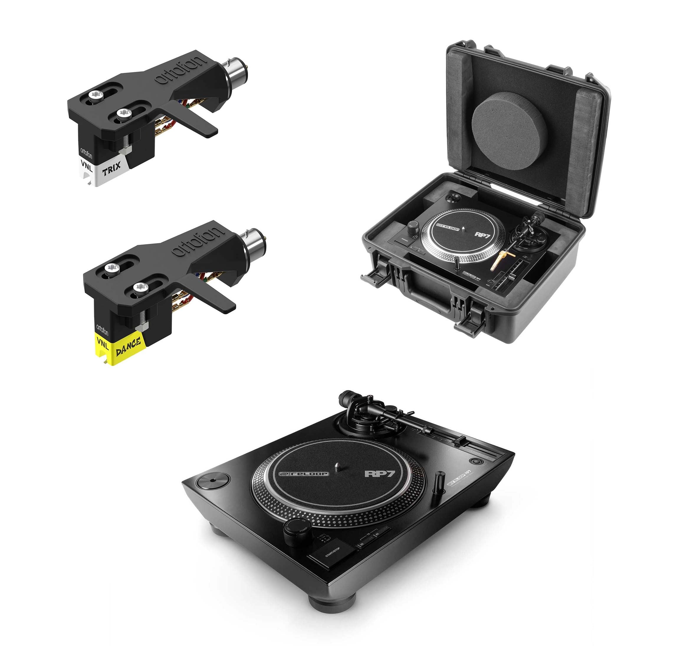 Reloop RP-7 Professional DJ Kit with Ortofon VNL Dance, VNL Trix and Odyssey Case
