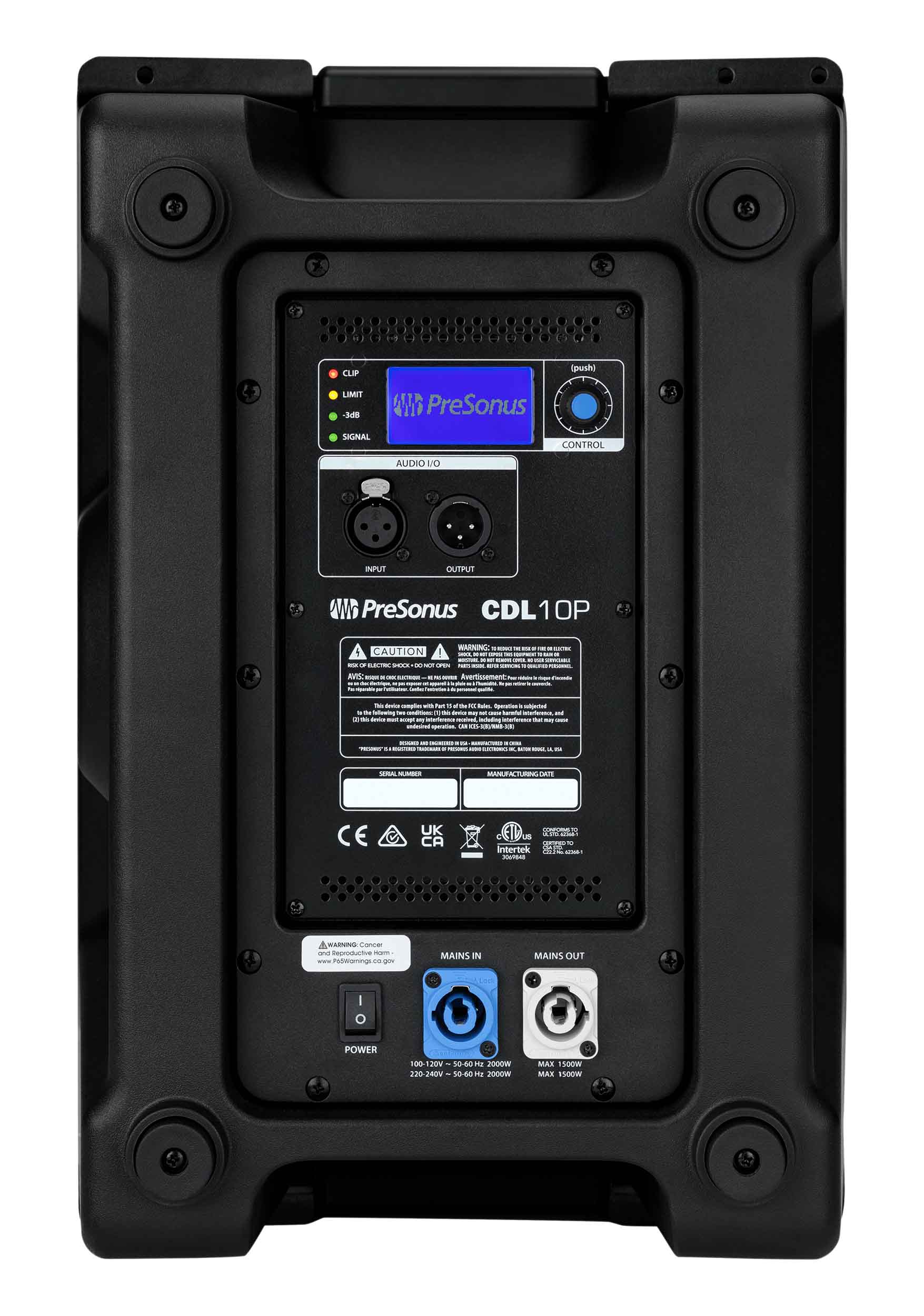 PreSonus CDL10P 10” Two-Way Powered Loudspeaker - Single, 1000W