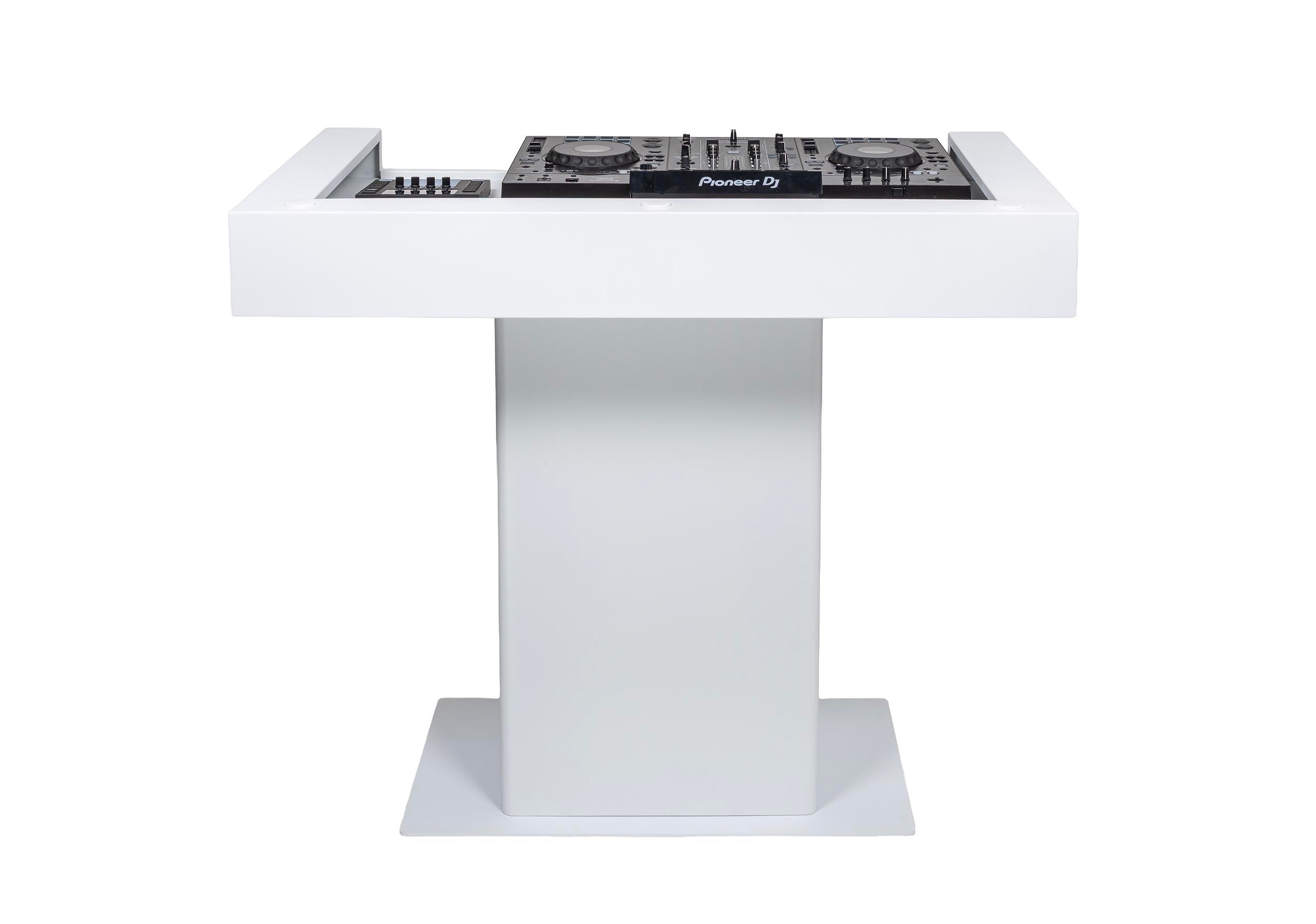 Headliner HL30001 Malibu Portable DJ Podium with Countertop and Base Column - White