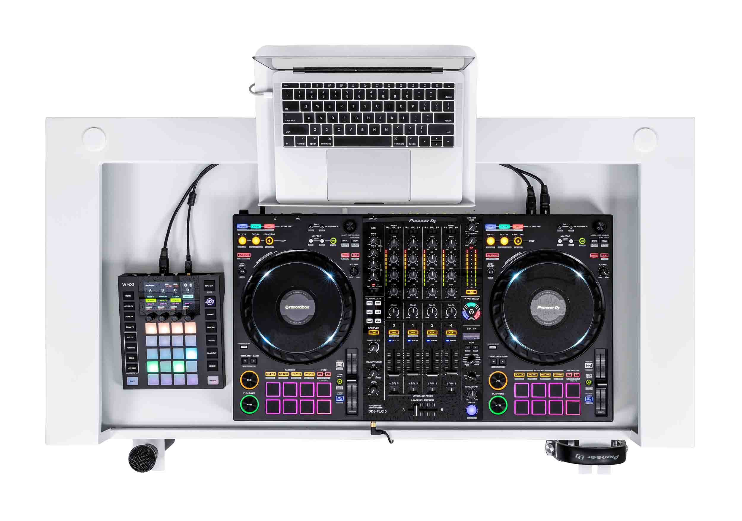 Headliner HL30001 Malibu Portable DJ Podium with Countertop and Base Column - White