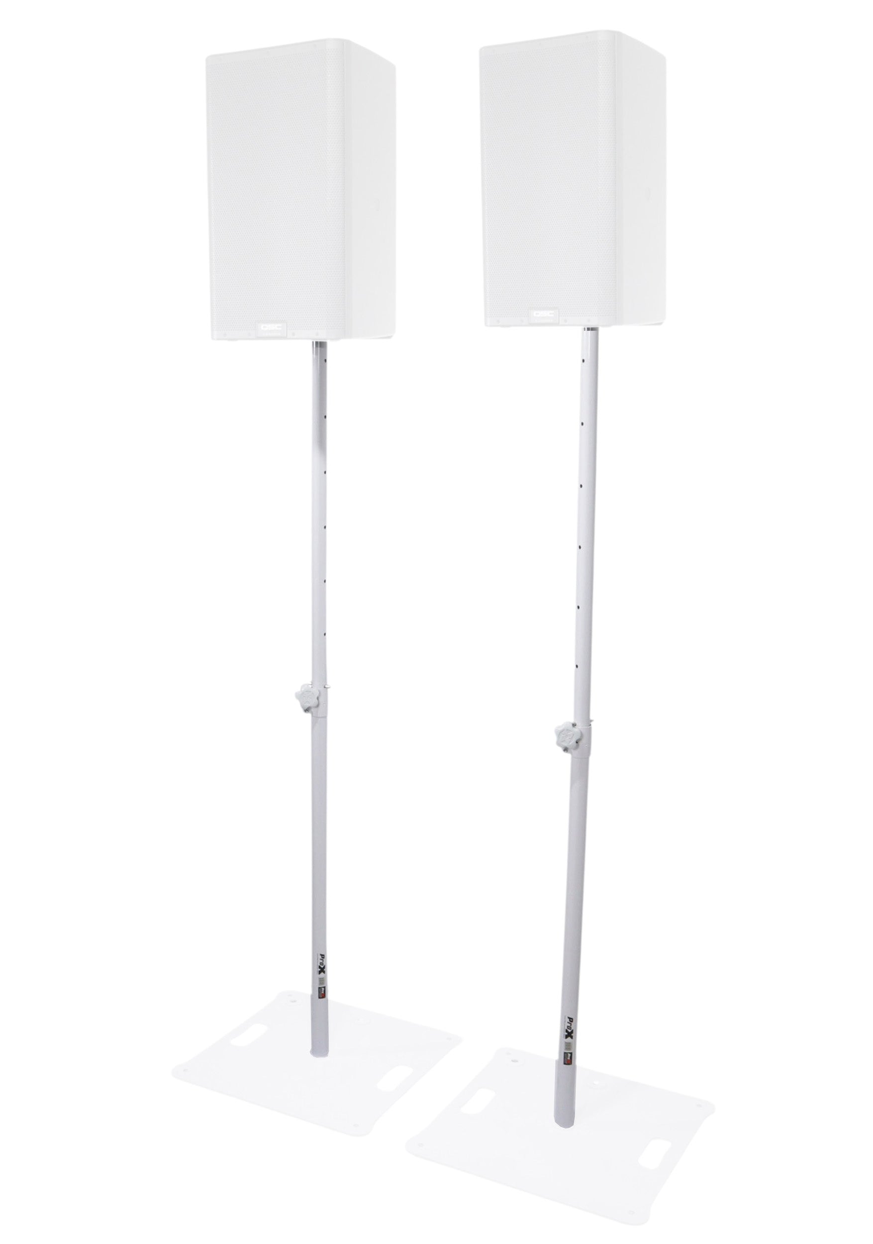 ProX X-POLARISWHX2POLES Polaris Speaker Pole Set - Pair of Adjustable M20 Speaker Poles with Bag - White
