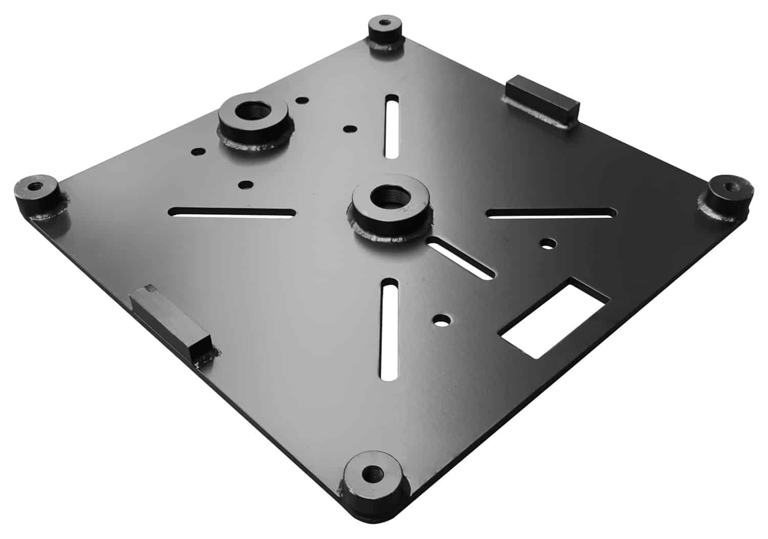 Show Solutions BP2424-STEEL-TS-2F Steel Base Plate 24" x 24" with Dual 1.5" Schedule 40 Flanges
