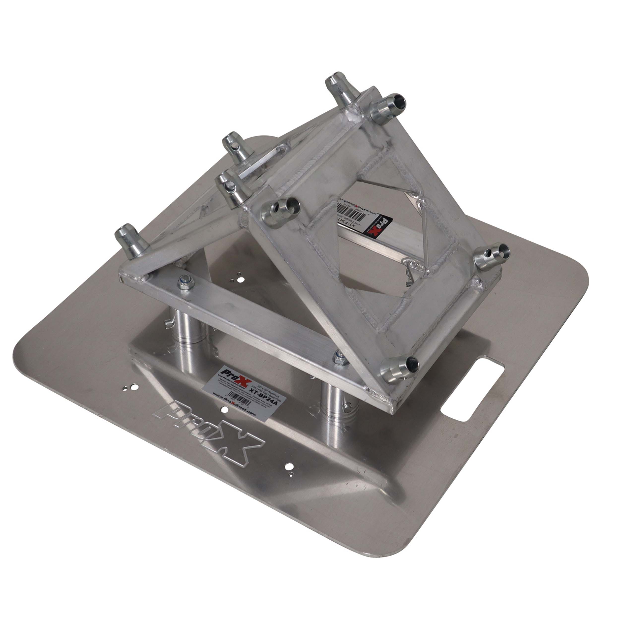 ProX XT-VERRAZANO24 V-Shape Aluminum Truss DJ Table with Elevated Monitor Shelves and 24" Base Plate