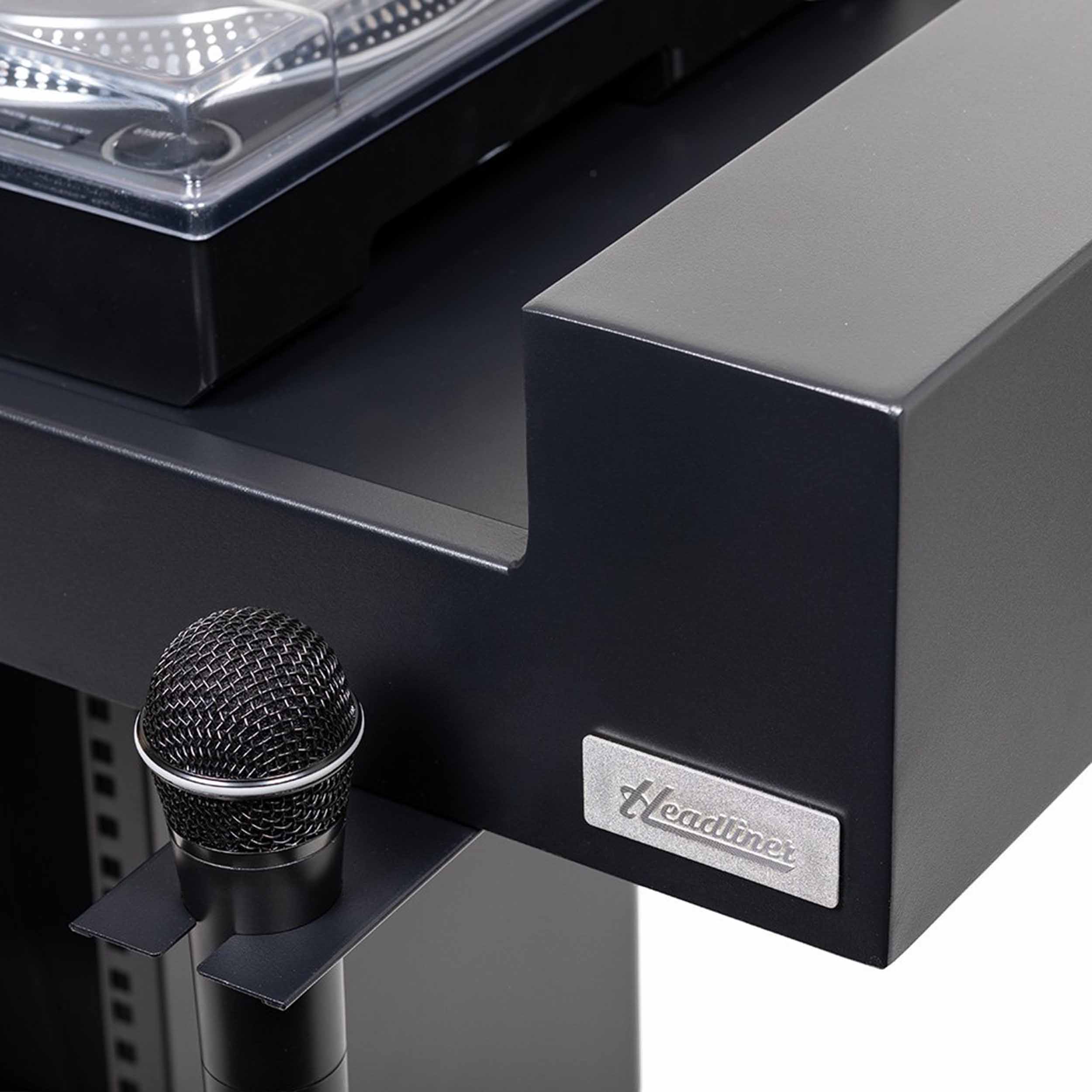 Headliner HL30000 Malibu Portable DJ Podium with Countertop and Base Column - Black