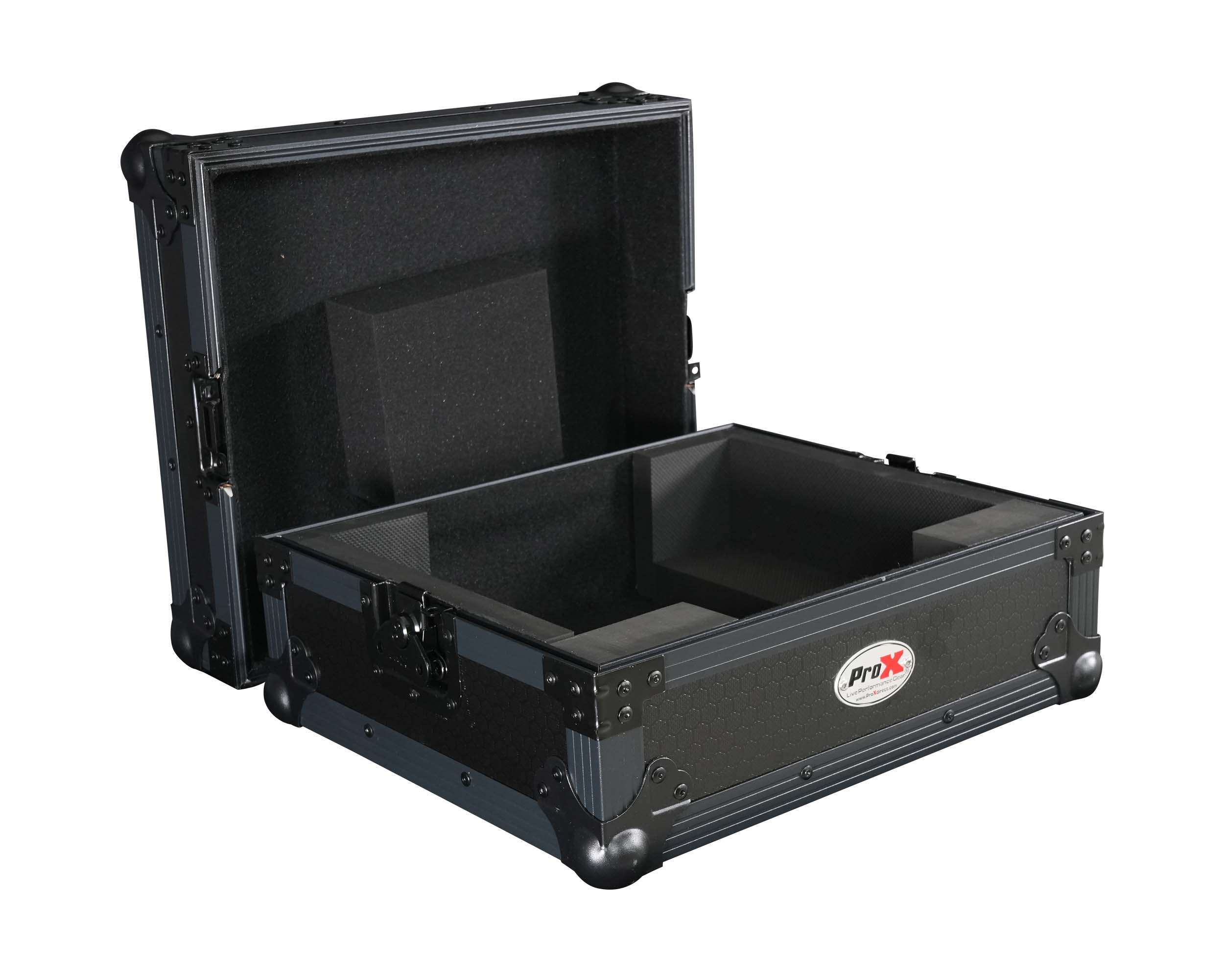 ProX XS-RP7BL All-Black Flight Case for Reloop RP-7000 & RP-7000 MK2 Turntable with Custom Foam