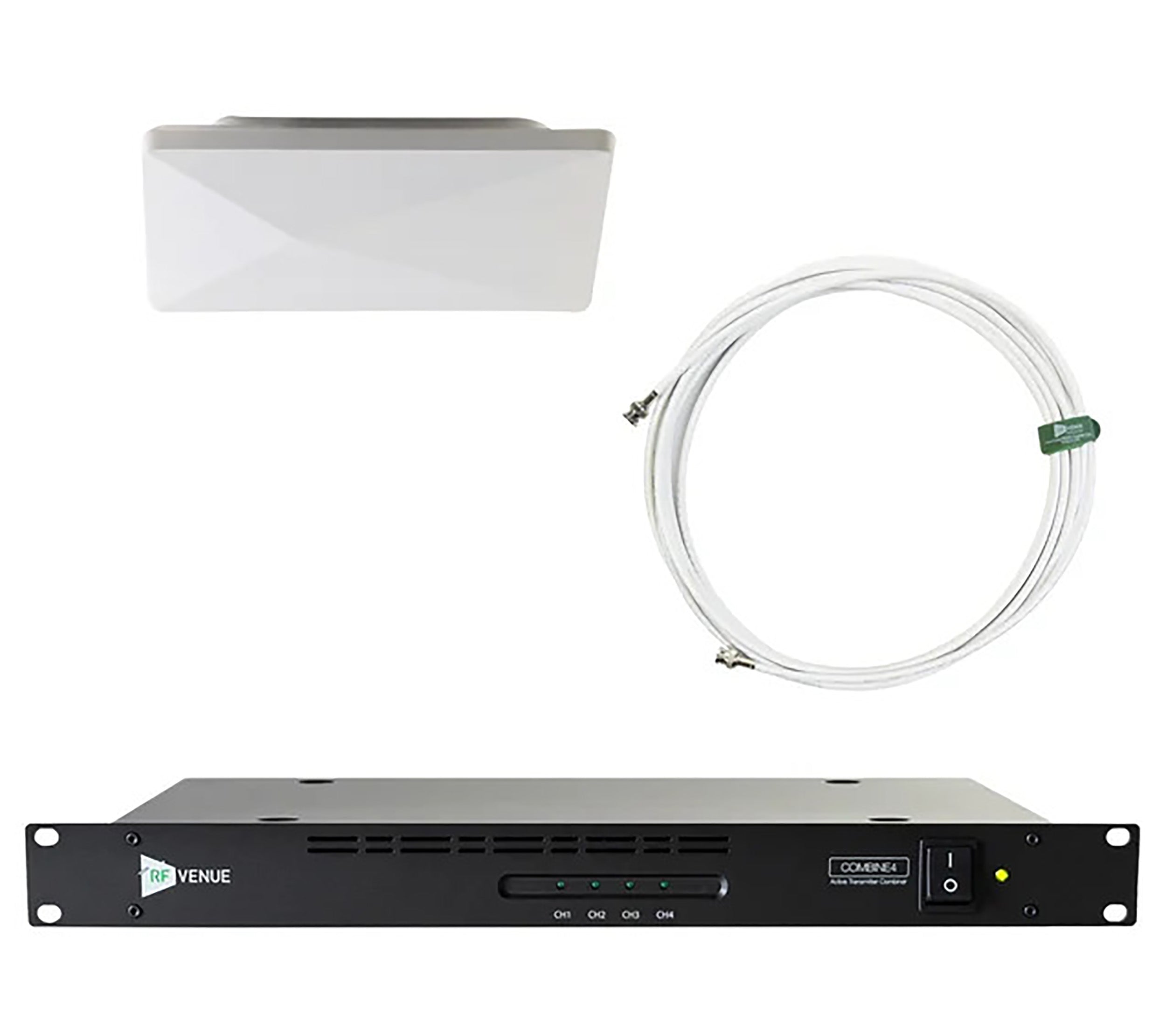 RF Venue COMB4CP-ARC 4-Channel IEM Antenna Combiner with CP Architectural Antenna