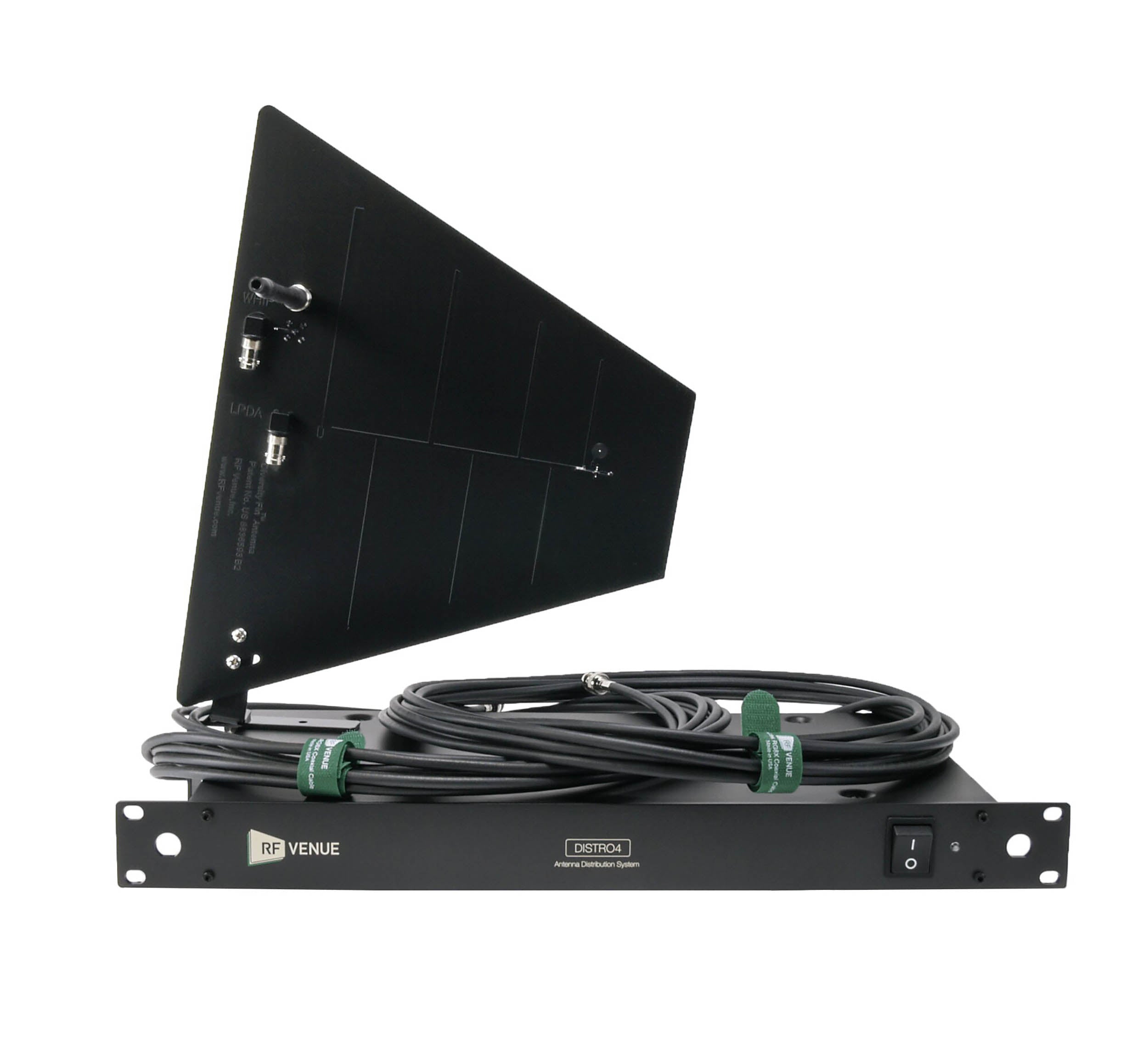 RF Venue DFINBDISTRO4 4-Channel Wireless Microphone Upgrade Pack with Black Diversity Fin Wall-Mount System