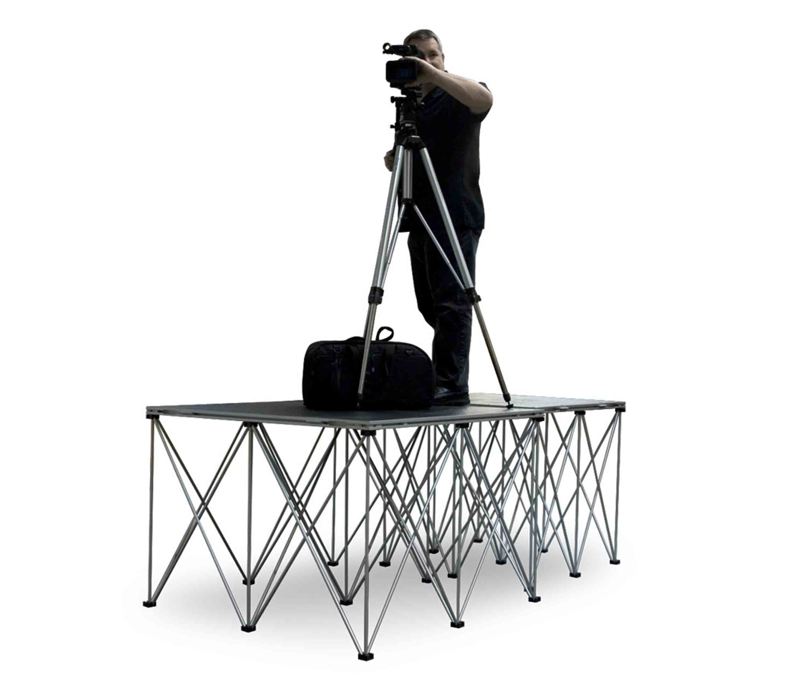 IntelliStage IS2CAMERA32C, 4X8 Two Camera Platforms with 32" Riser - Gray Carpet Finish