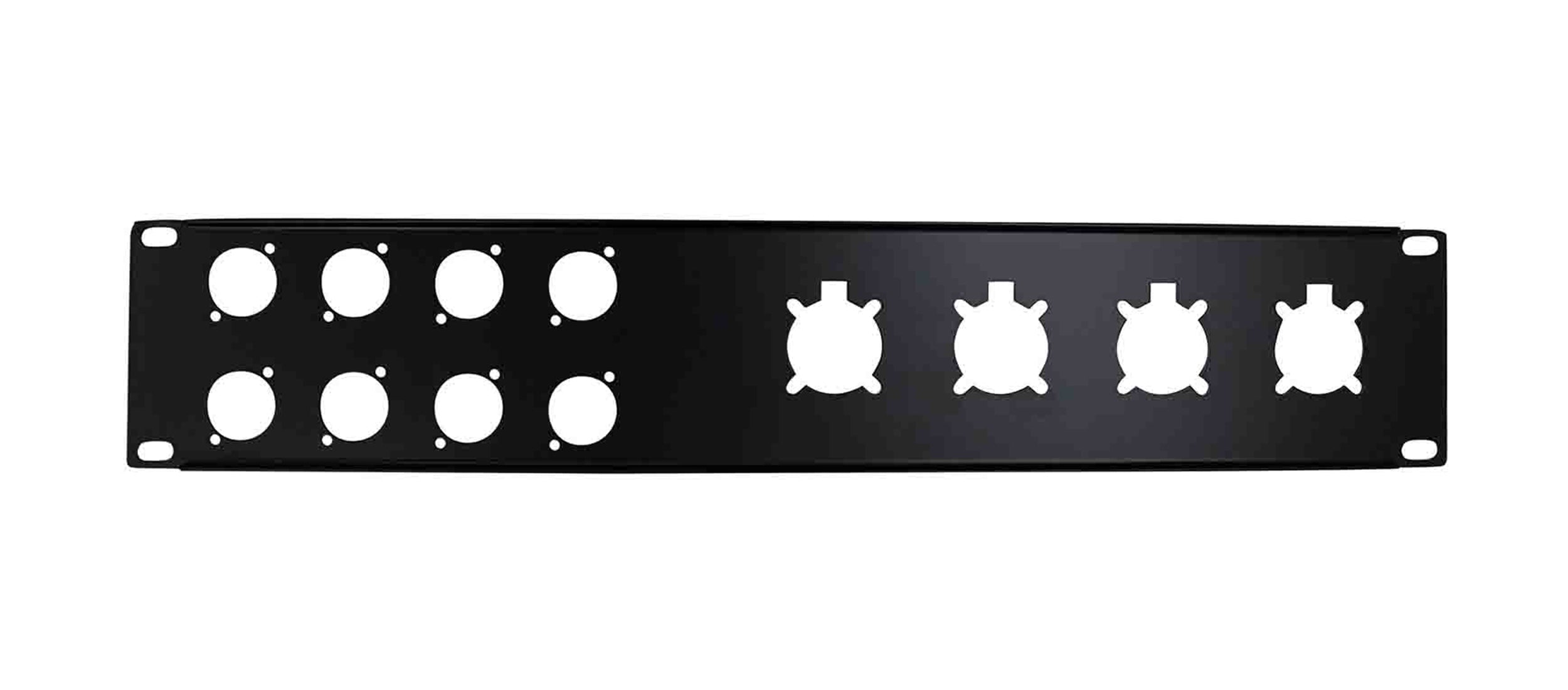 ProX T-P2-4X8 Panel de Conexión de Rack 2U para 8 Conectores XLR Serie D y NL4/NAC3