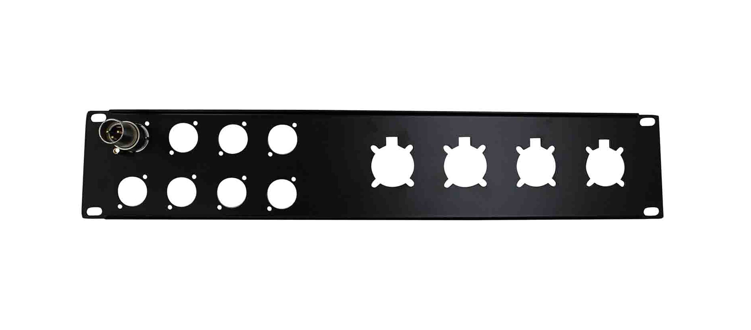 ProX T-P2-4X8 Panel de Conexión de Rack 2U para 8 Conectores XLR Serie D y NL4/NAC3