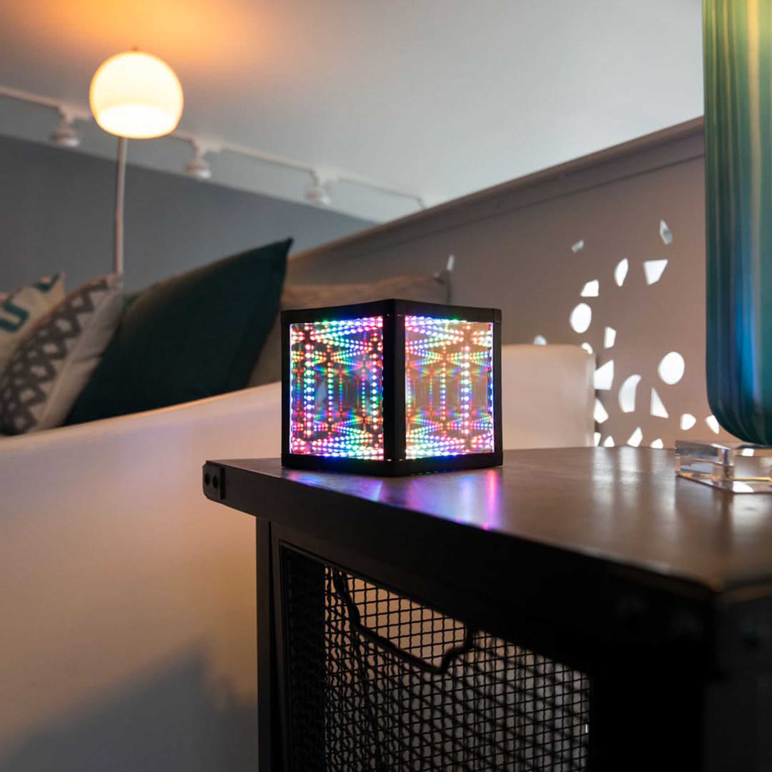 Hyperspace Lighting HYPERCUBE NANO Infinity Mirror LED Art with App Control and Sound Reactive Effects