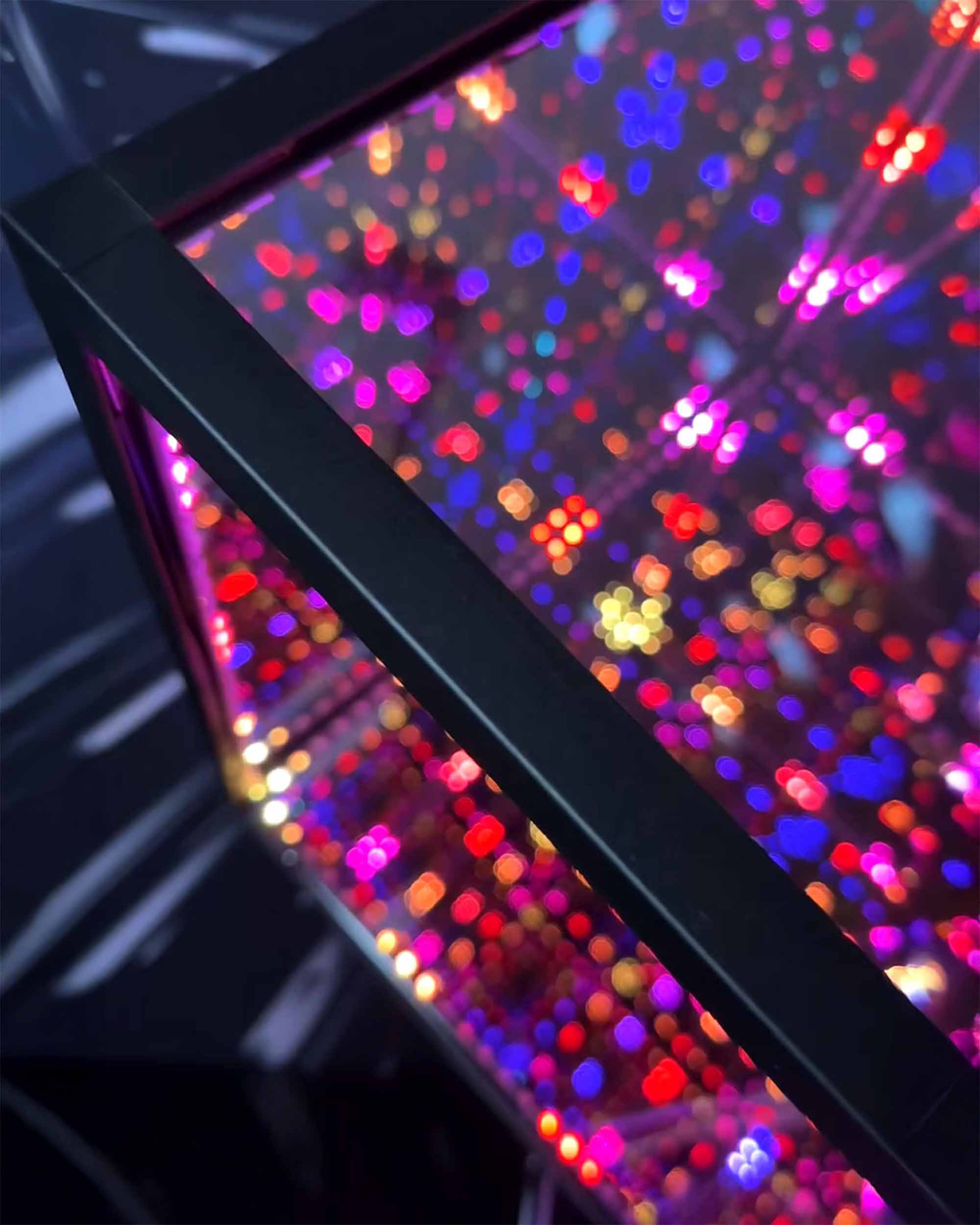 Hyperspace Lighting HYPERCUBE10 Infinity Mirror LED Art with App Control and Sound Reactive Effects