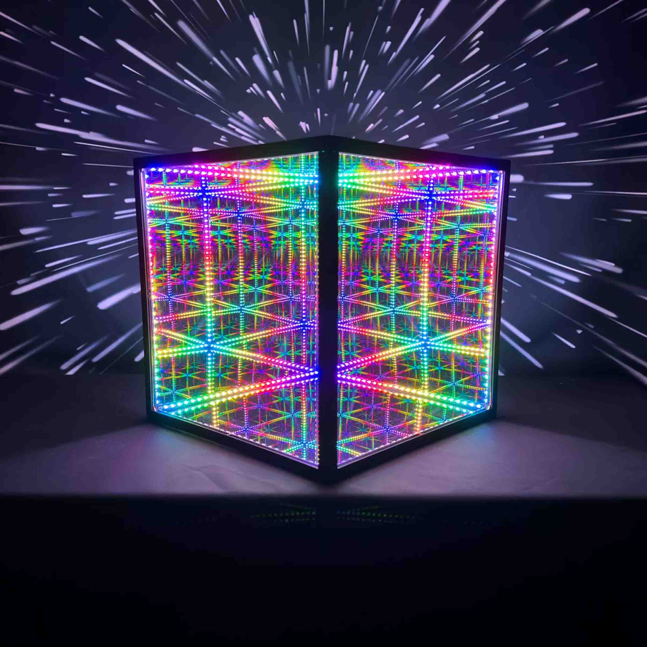Hyperspace Lighting HYPERCUBE15 Infinity Mirror LED Art with App Control and 95 Lighting Patterns