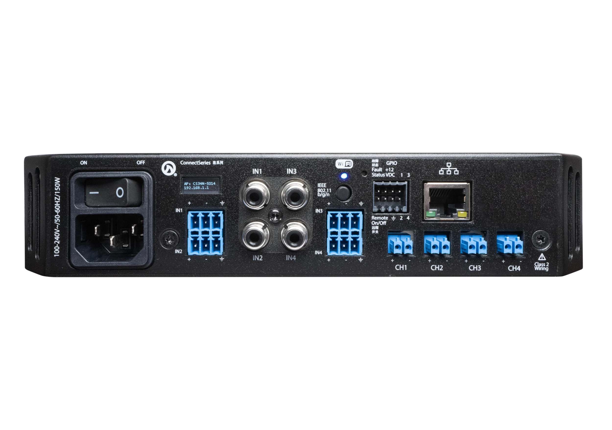LEA Professional CS34 4-Channel Connect Series Power Amplifier with DSP, Wi-Fi and 30W per Channel