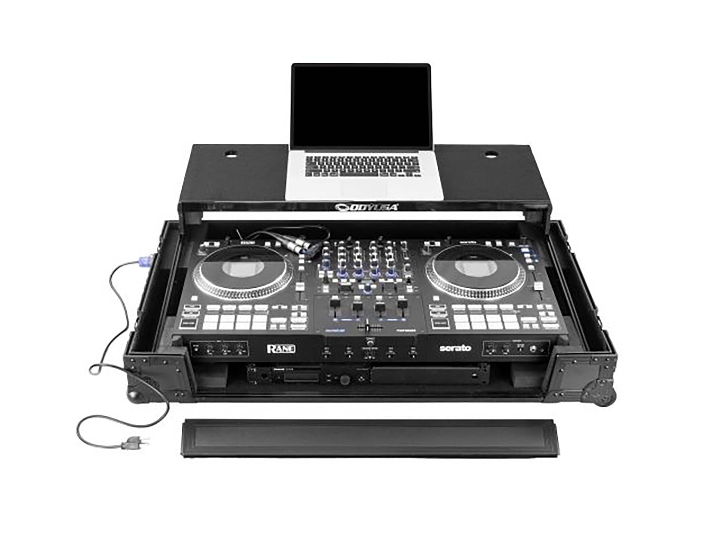 Odyssey FPR-GSPERFORMER1UWBL Performance Ready Series 1U Flight Case for Rane Performer with Wheels & Glide Style Laptop Platform - Black