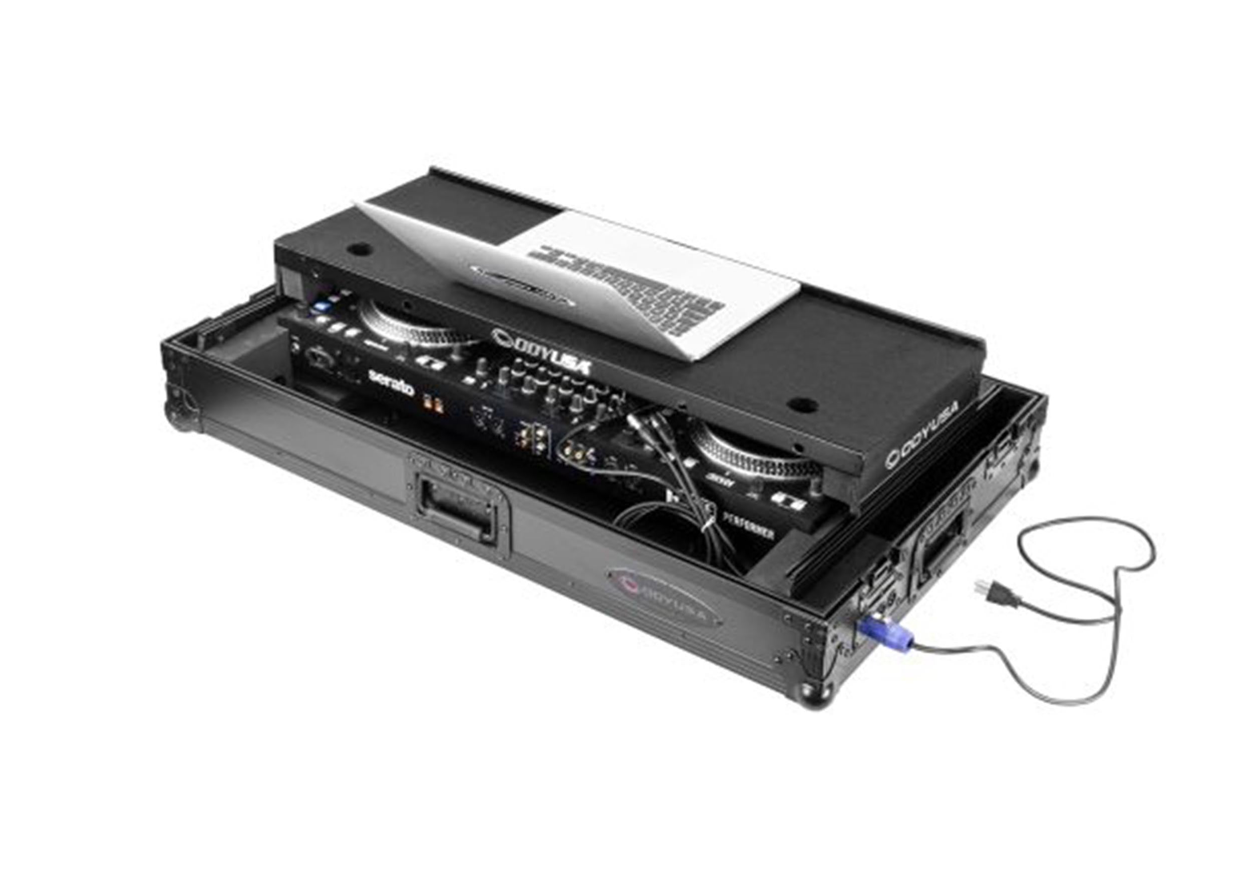 Odyssey FPR-GSPERFORMER1UWBL Performance Ready Series 1U Flight Case for Rane Performer with Wheels & Glide Style Laptop Platform - Black