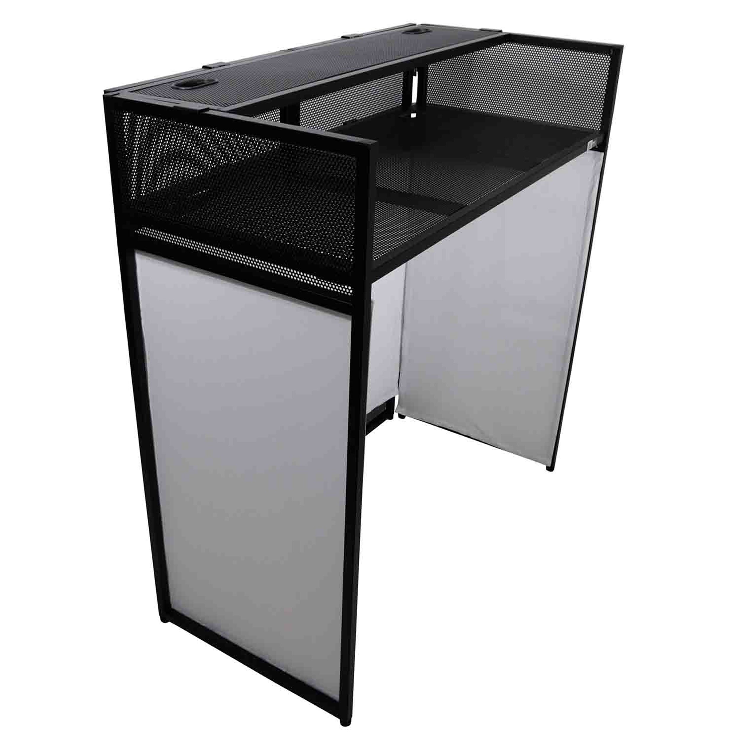 B-Stock: ProX XF-VISTA BL MK2, VISTA DJ Booth Façade Table Station with White/Black Scrim kit and Padded Travel Bag
