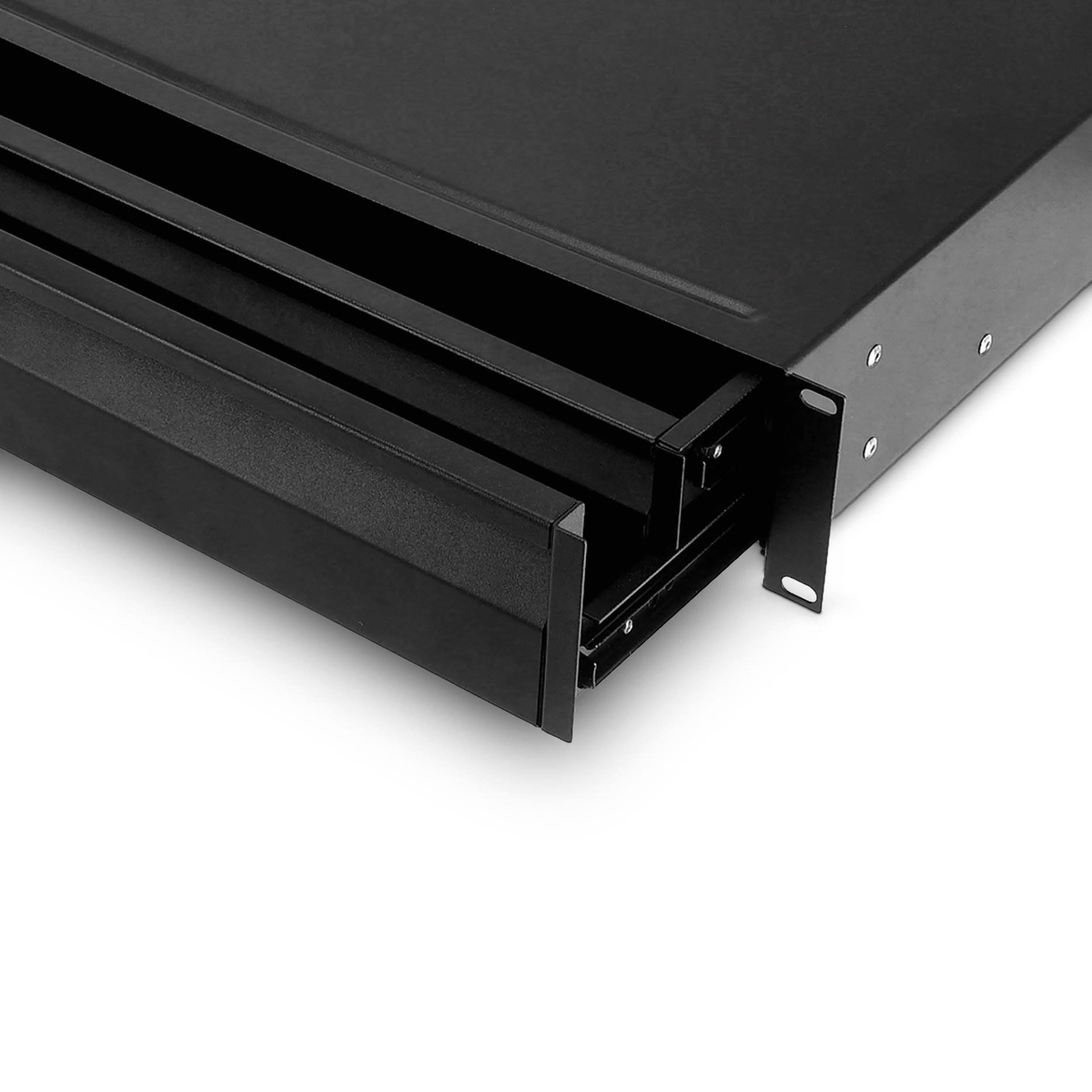 Adam Hall AH-874E02D ERGO Series 19" Rack Drawer 2U with Integrated 1U Internal Drawer, Steel