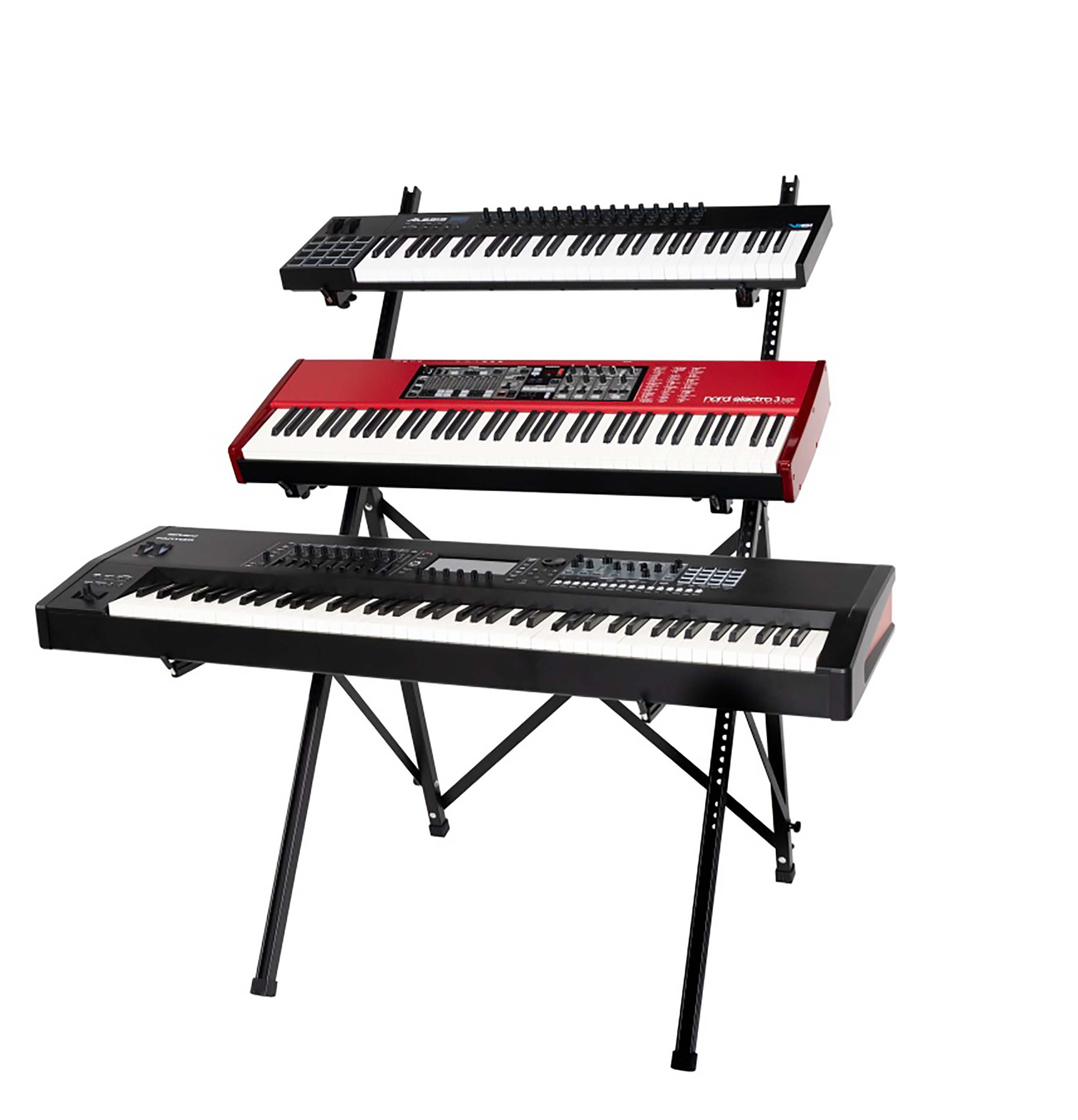 Gator GFW-KEY3TIER-A 3-Tier A-Frame Keyboard Stand with Arm Depth Adjustment