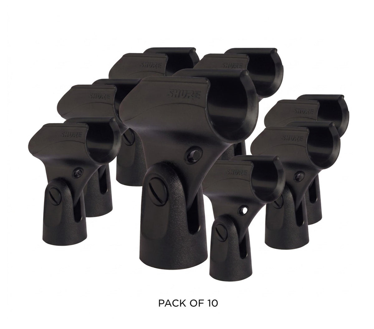 Shure A25DM 10-Pack Microphone Clips with Standard Stand Adapters