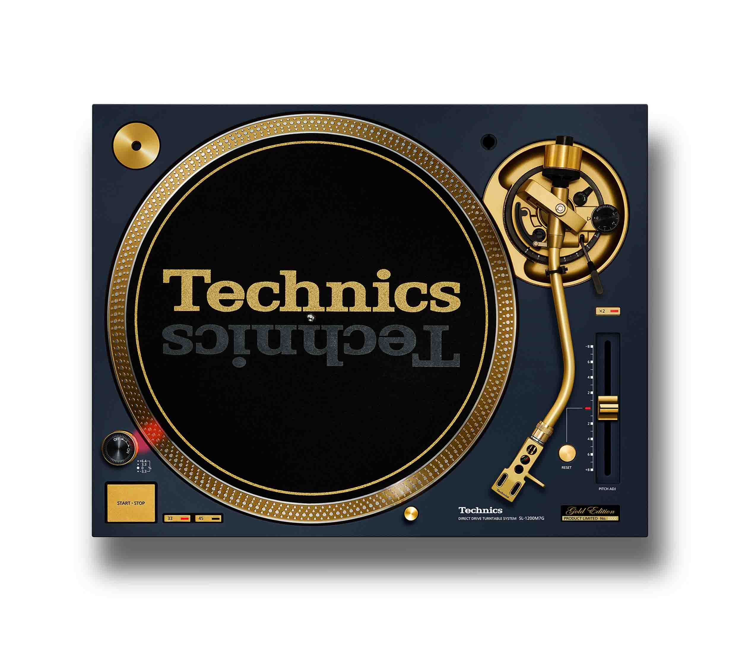 Technics SL-1200M7G-A 55th Anniversary Gold Edition Direct Drive Turntable, 78 RPM with Blue Finish