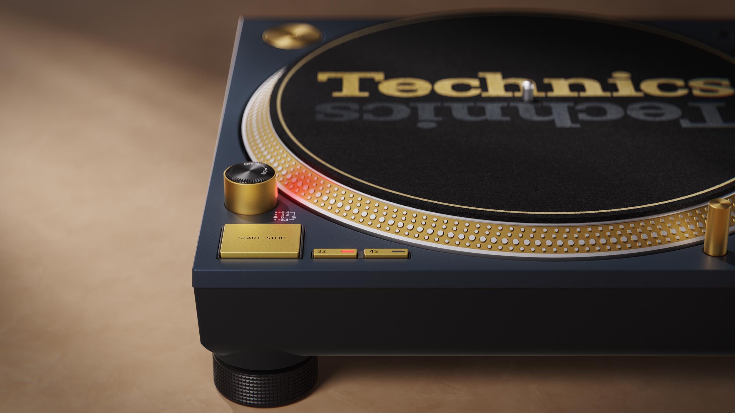 Technics SL-1200M7G-A 55th Anniversary Gold Edition Direct Drive Turntable, 78 RPM with Blue Finish