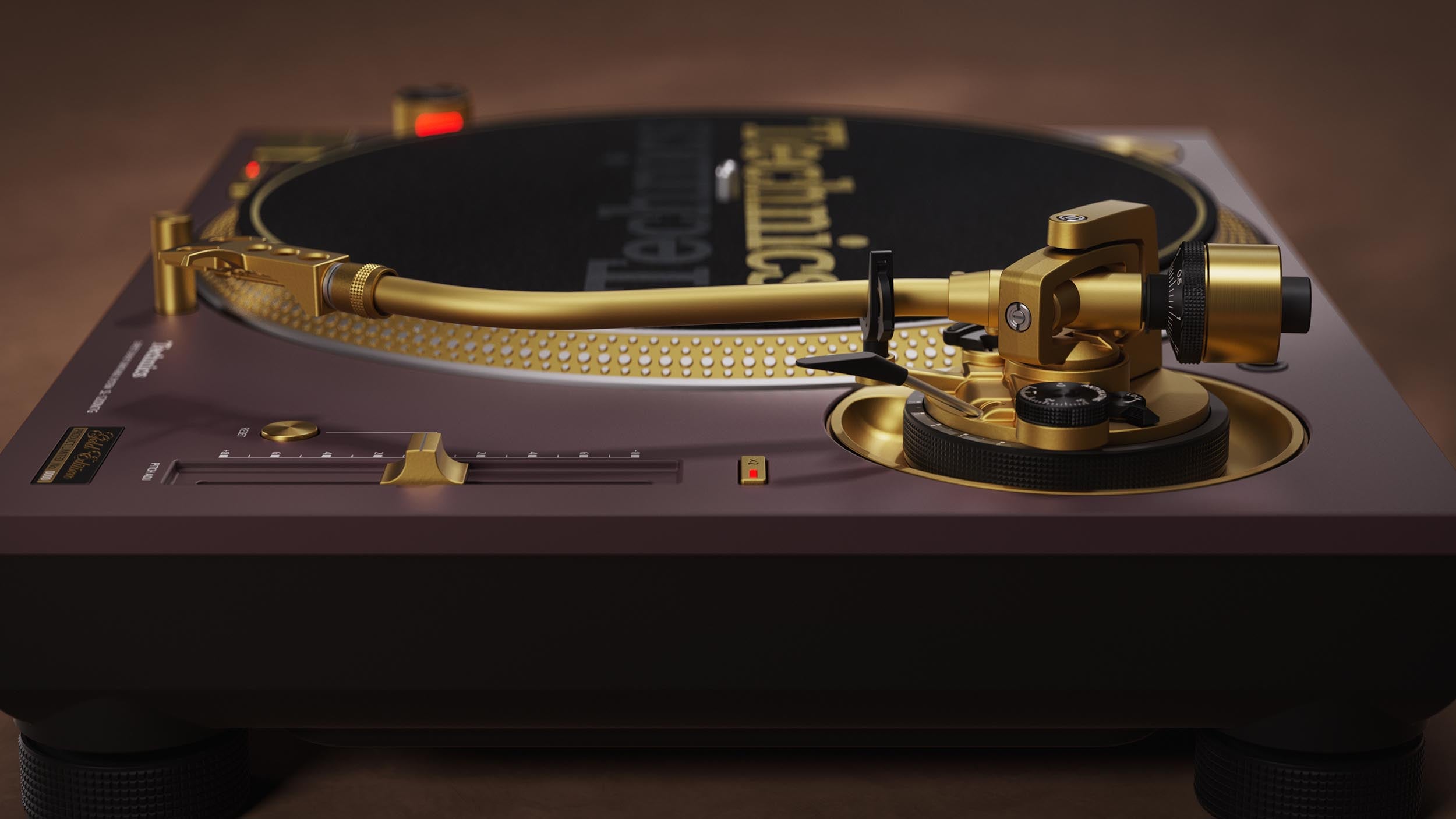 Technics SL-1200M7G-R 55th Anniversary Gold Edition Direct Drive Turntable, 78 RPM with Red Finish
