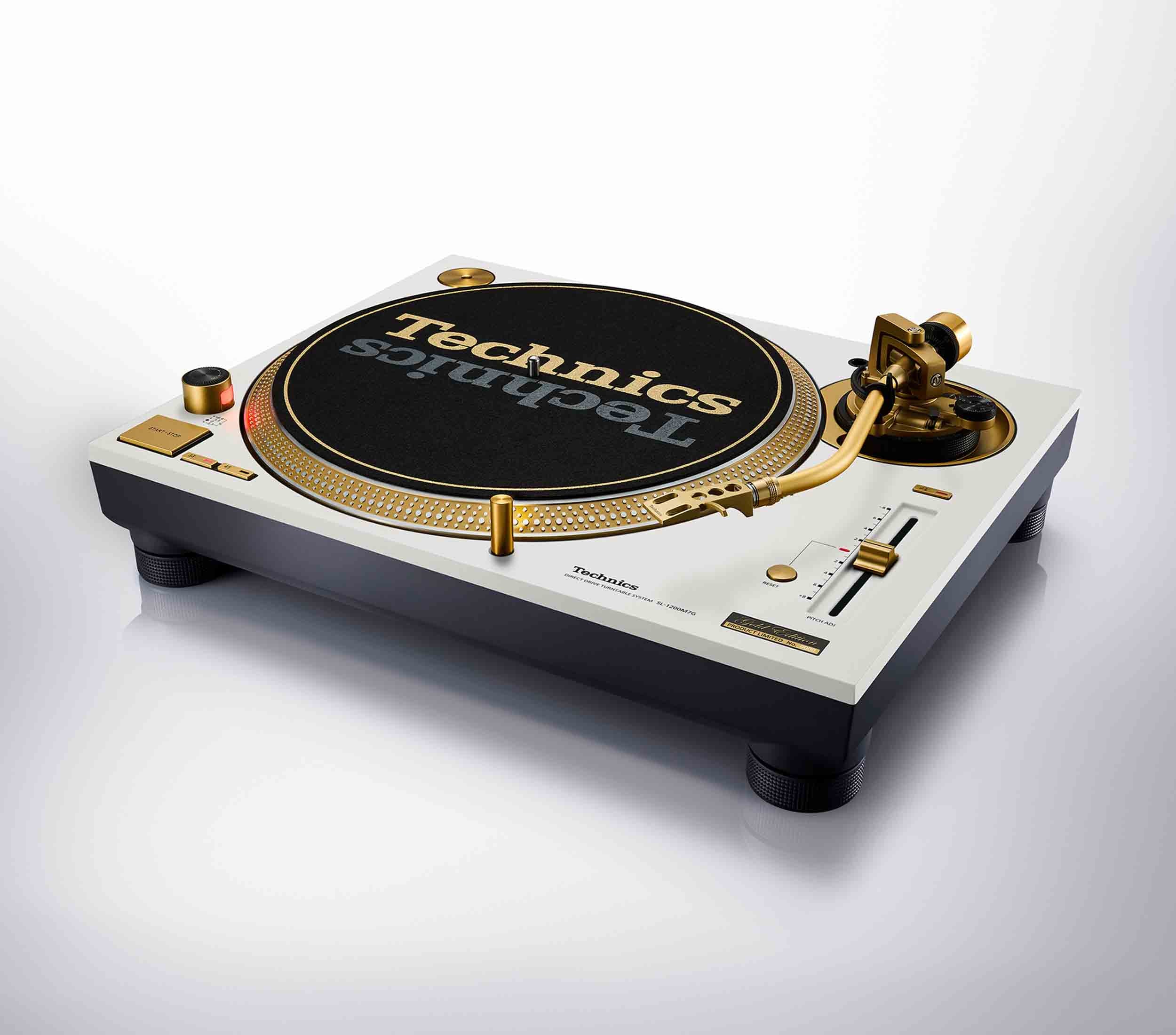 Technics SL-1200M7G-W 55th Anniversary Gold Edition Direct Drive Turntable, 78 RPM with White Finish
