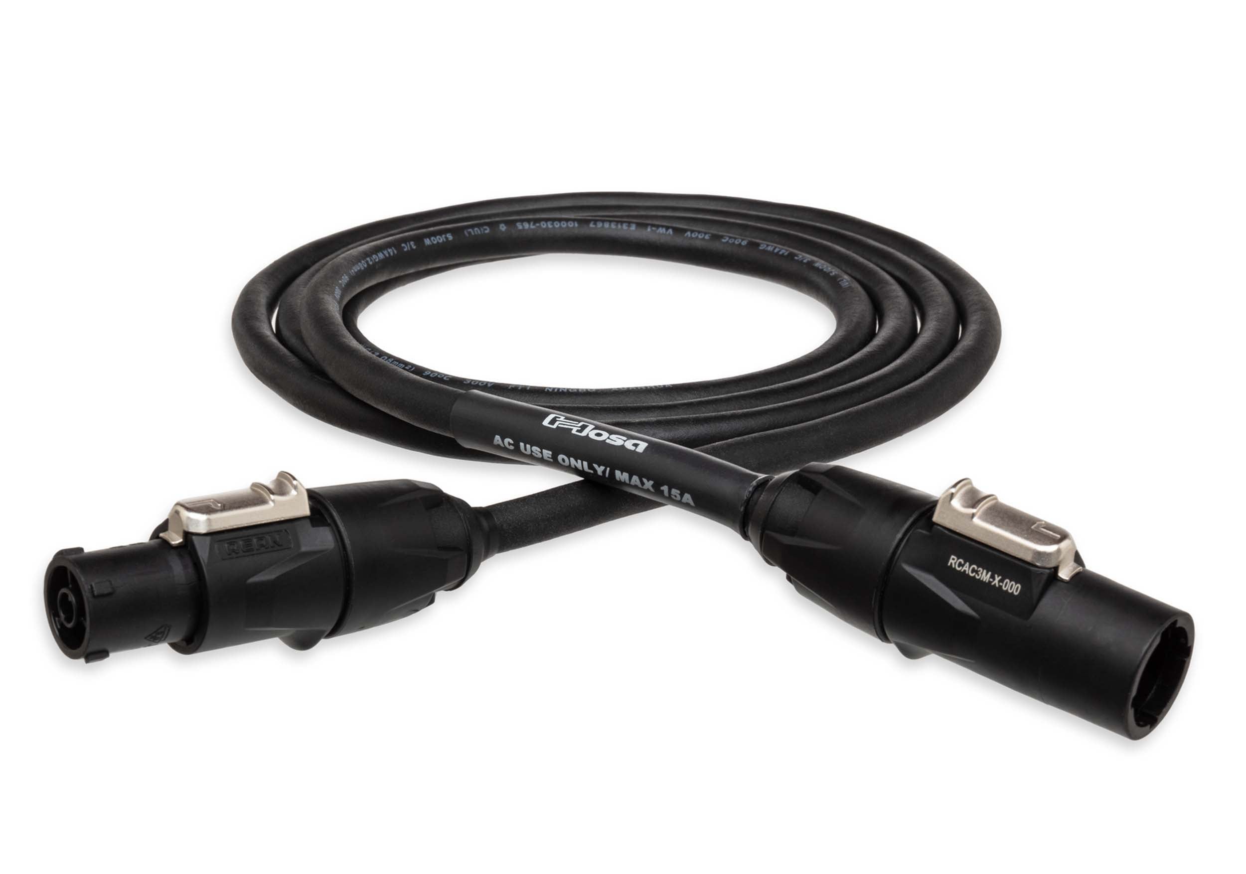 Hosa PRX-1 Professional Power Cable - PowerCON TRUE1 Compatible, REAN Power X, 15A/250V, 1.5 to 25 ft