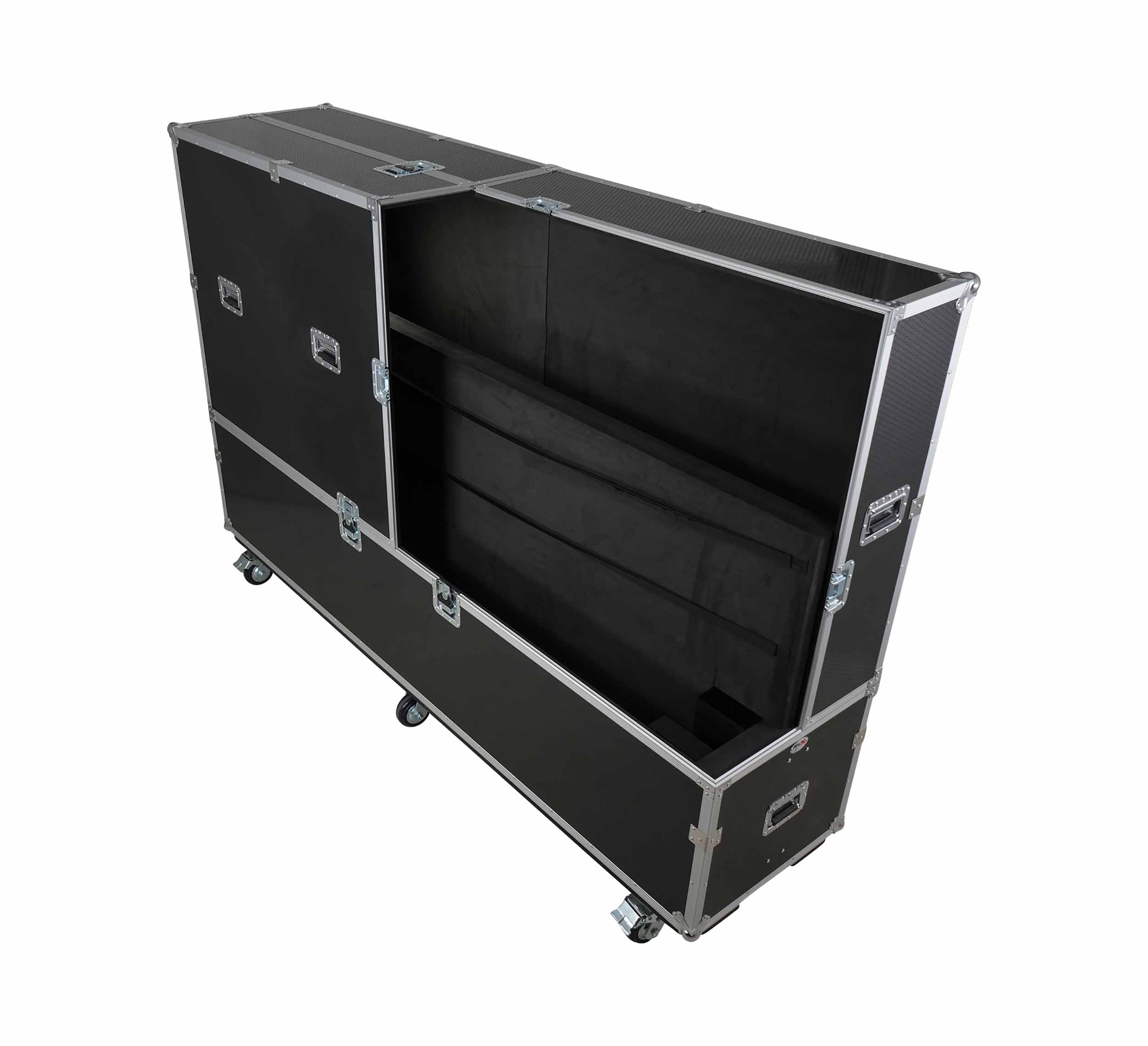 ProX XS-LCD80100WX2 Universal Dual Monitor and TV Flight Case Adjustable for 80"–100" Flat Panel LED and LCD Displays with 4 Casters