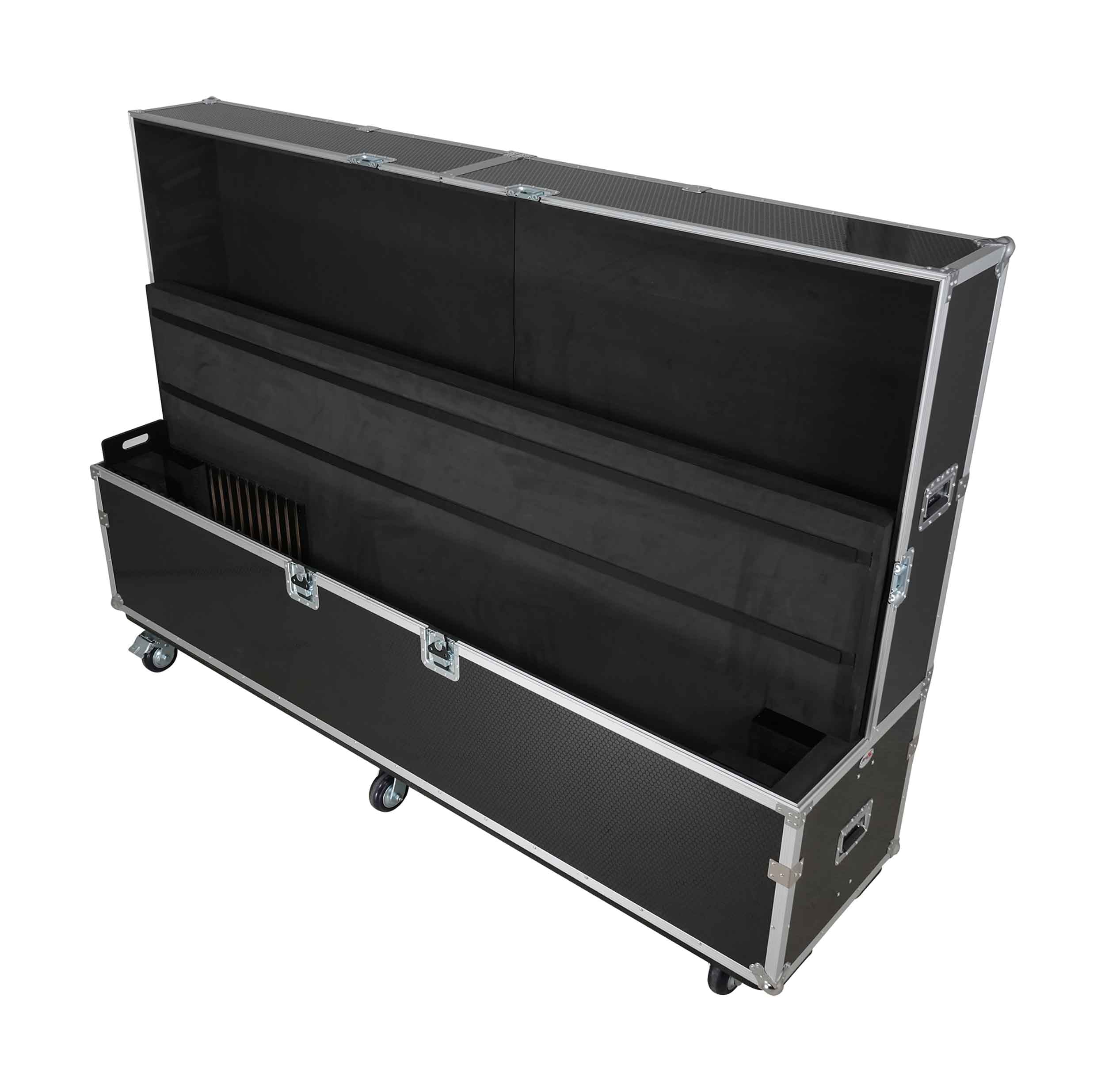 ProX XS-LCD80100WX2 Universal Dual Monitor and TV Flight Case Adjustable for 80"–100" Flat Panel LED and LCD Displays with 4 Casters