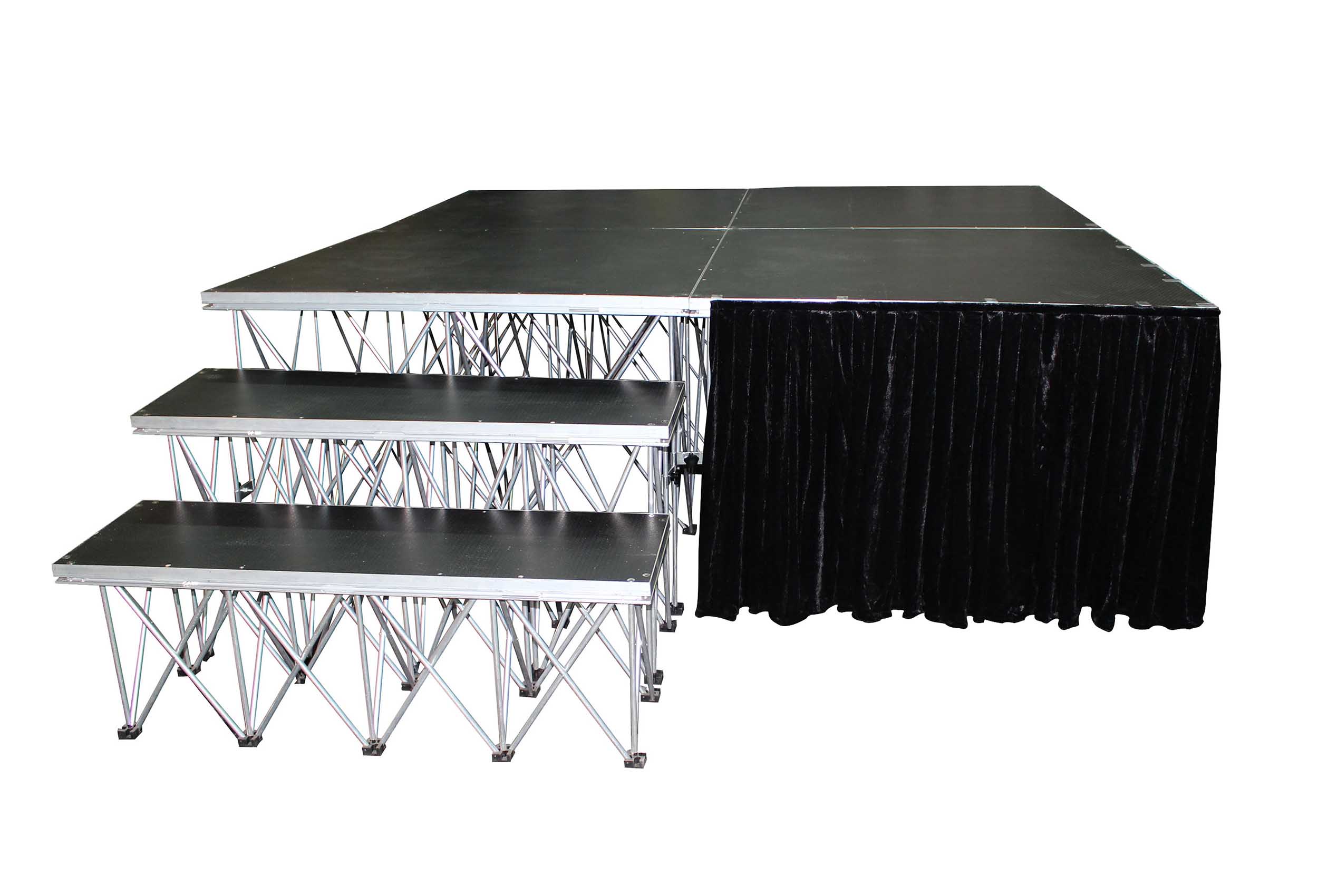 ProX XSQ-SKIRT24 Portable Stage Skirt 24" × 8ft - Black