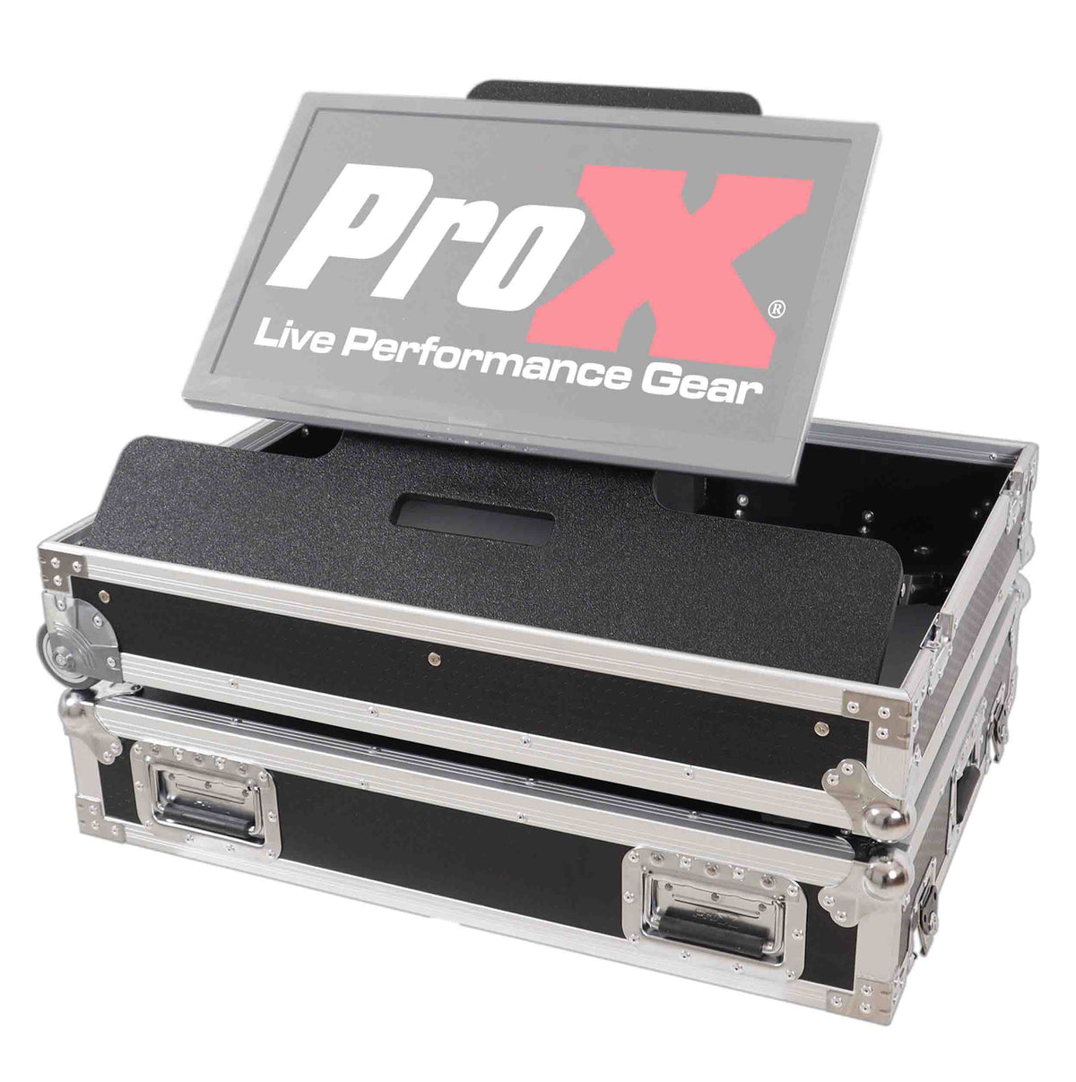 ProX XS-TV32FMW 32" LED Floor Monitor ATA Road Case with Adjustable Tilt and Low-Profile Wheels