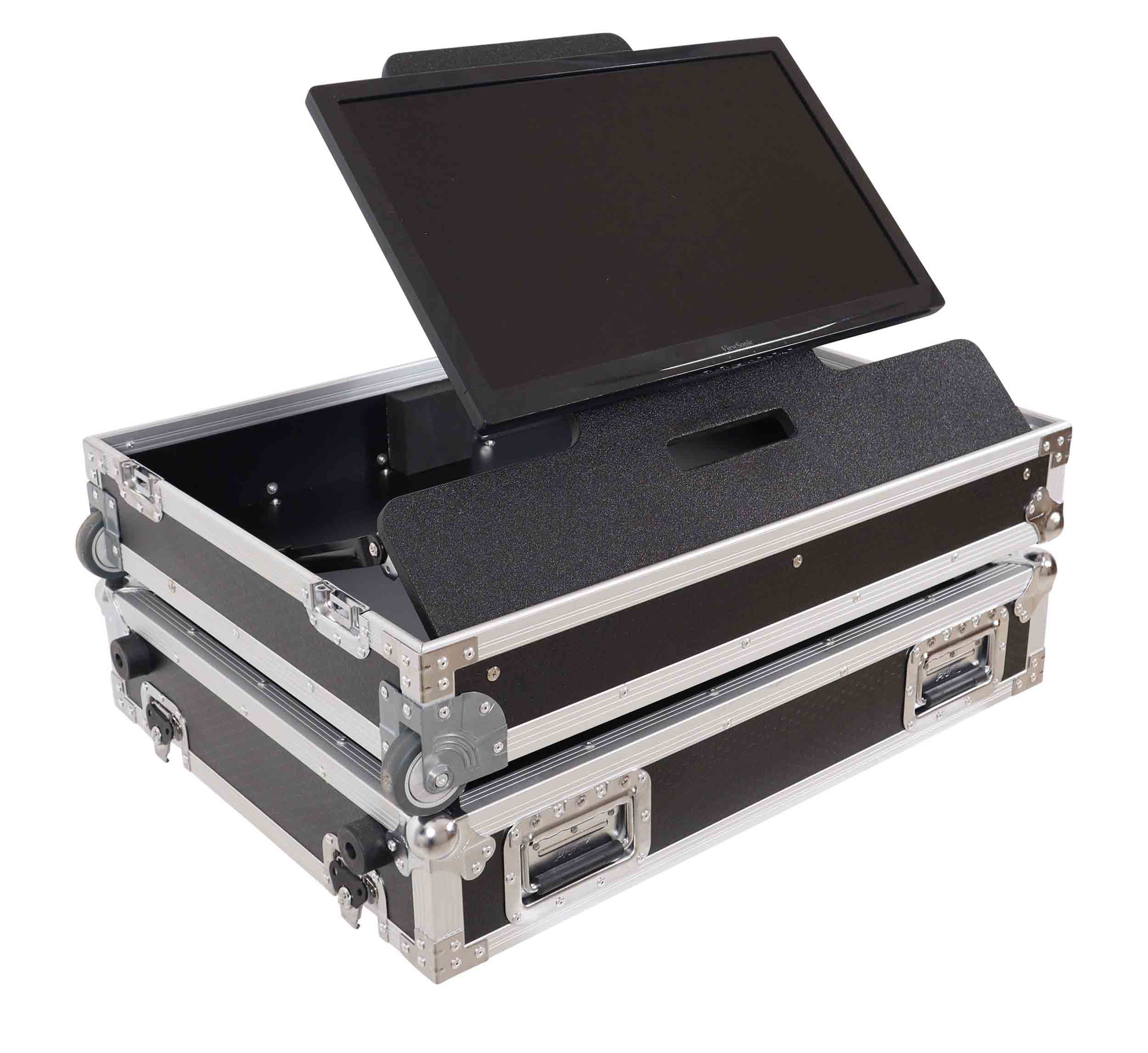 ProX XS-TV32FMW 32" LED Floor Monitor ATA Road Case with Adjustable Tilt and Low-Profile Wheels