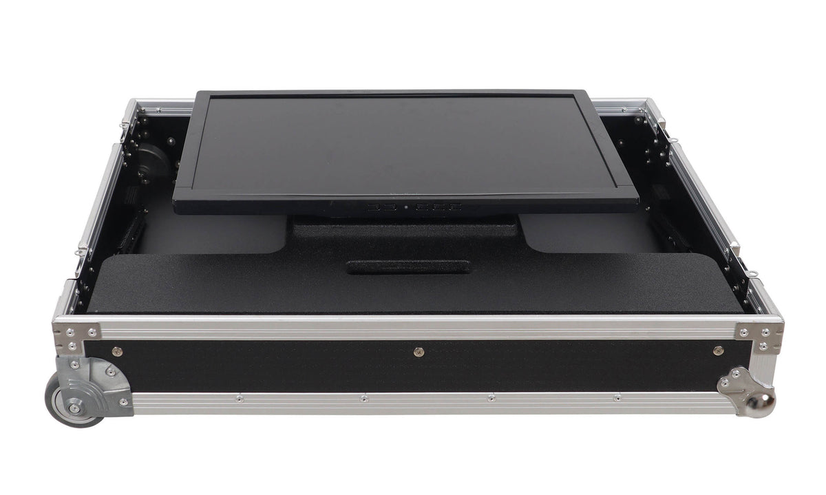 ProX XS-TV32FMW 32" LED Floor Monitor ATA Road Case with Adjustable Tilt and Low-Profile Wheels