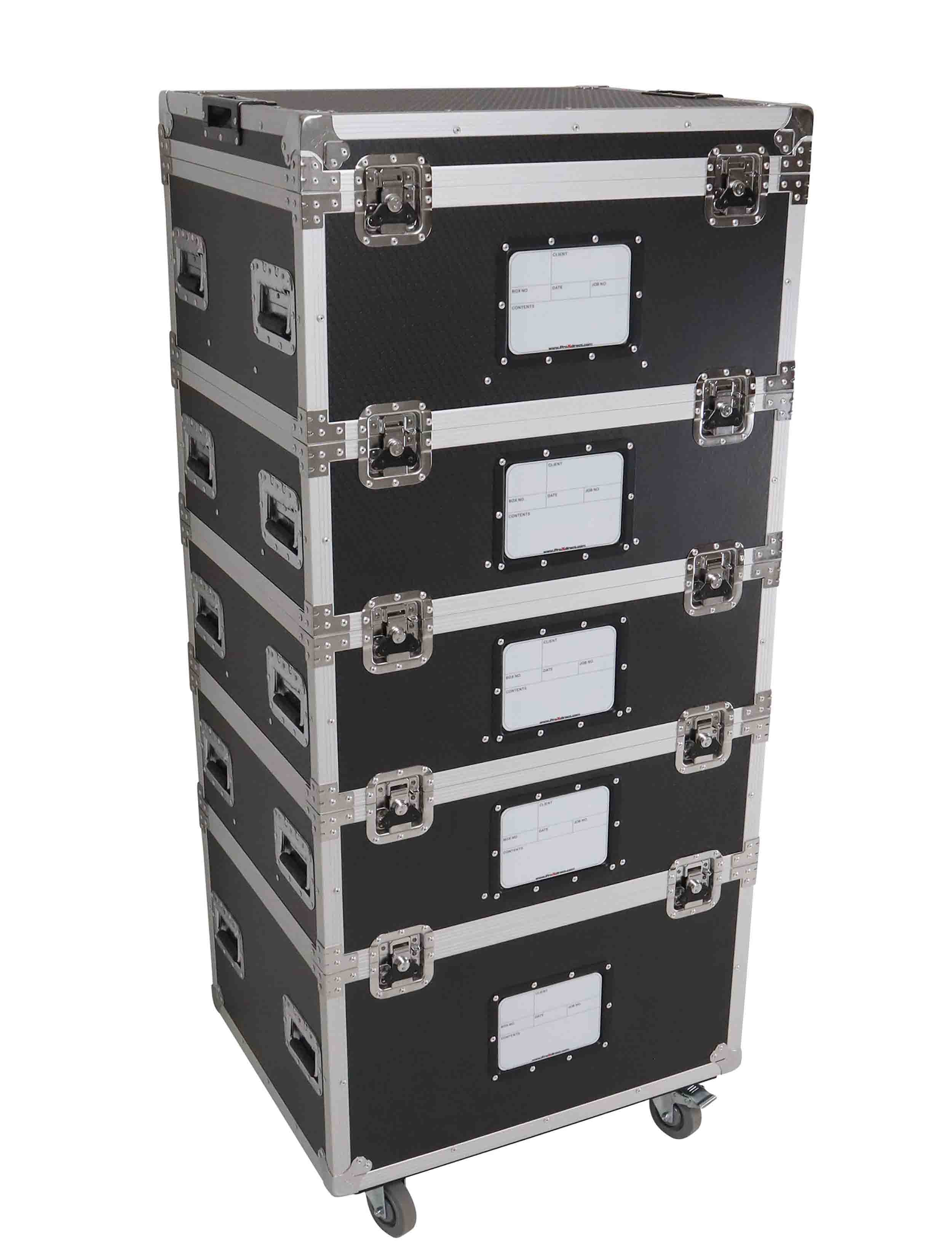 ProX XS-UTL2430TIER5 TruckPax 5-Tier Utility ATA Flight Case with Dividers and 4" Casters