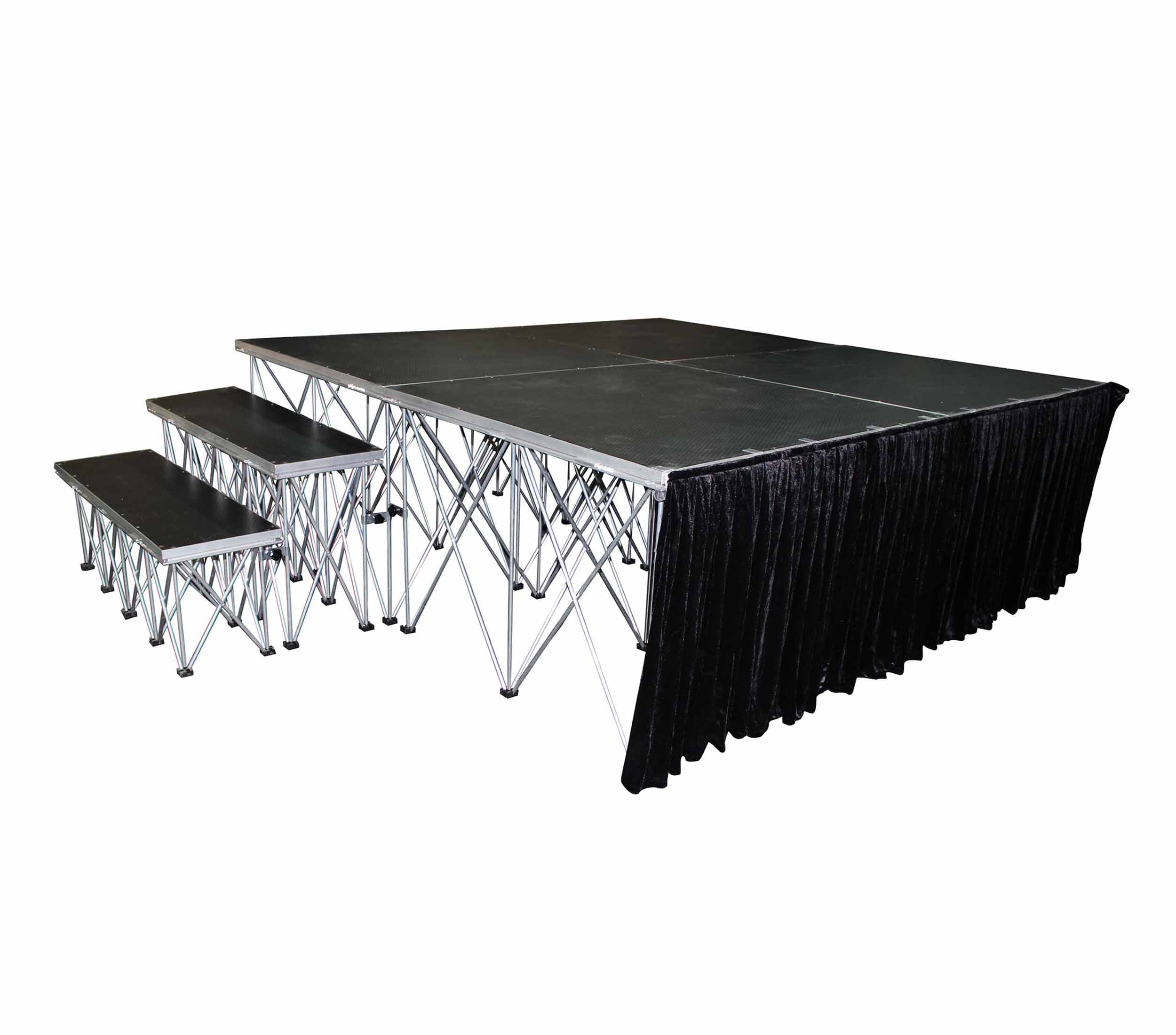 ProX XSQ-SKIRT8 Portable Stage Skirt 8" × 8ft - Black